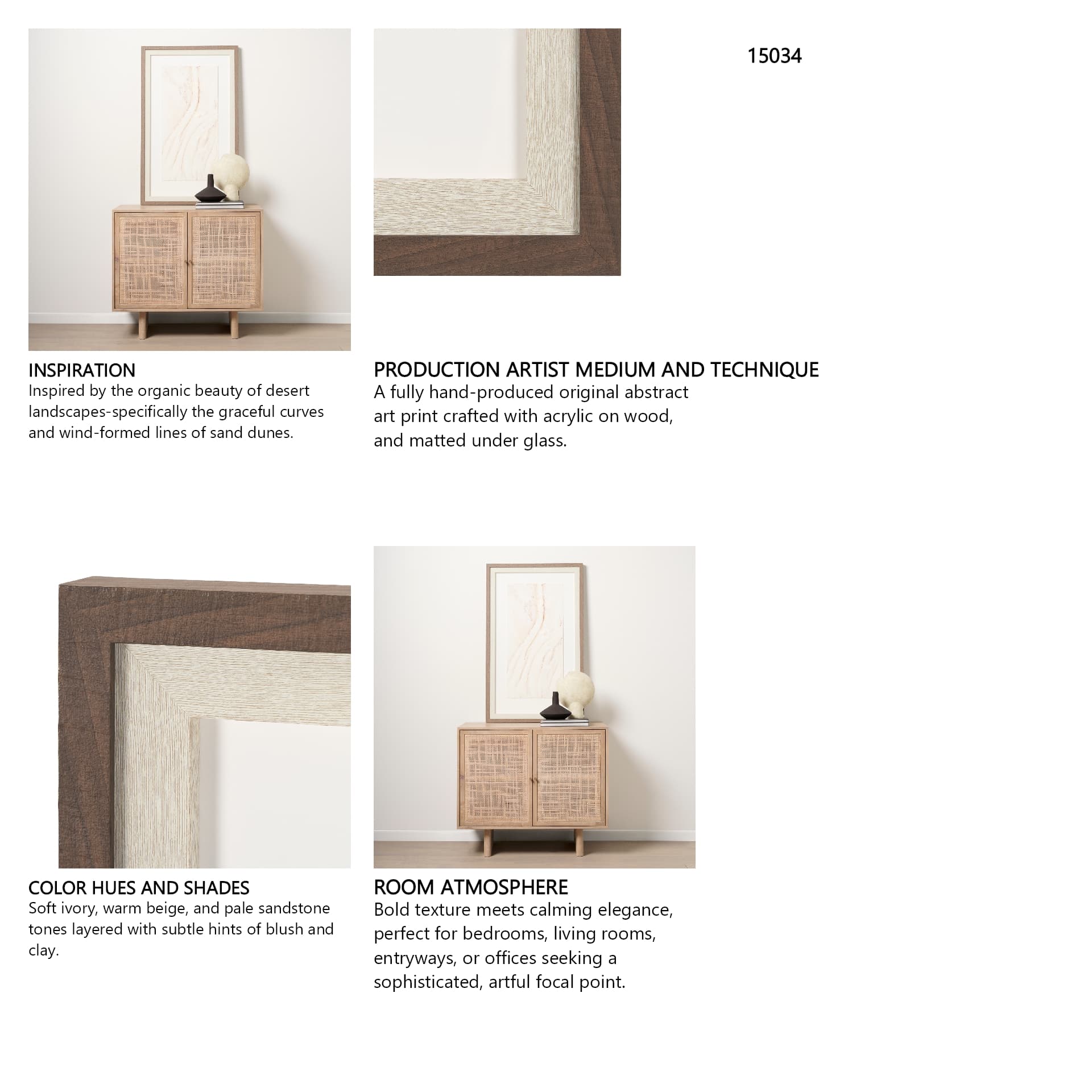 Dune I by Studio M a handmade Original Framed Artwork under Glass — in a styled room