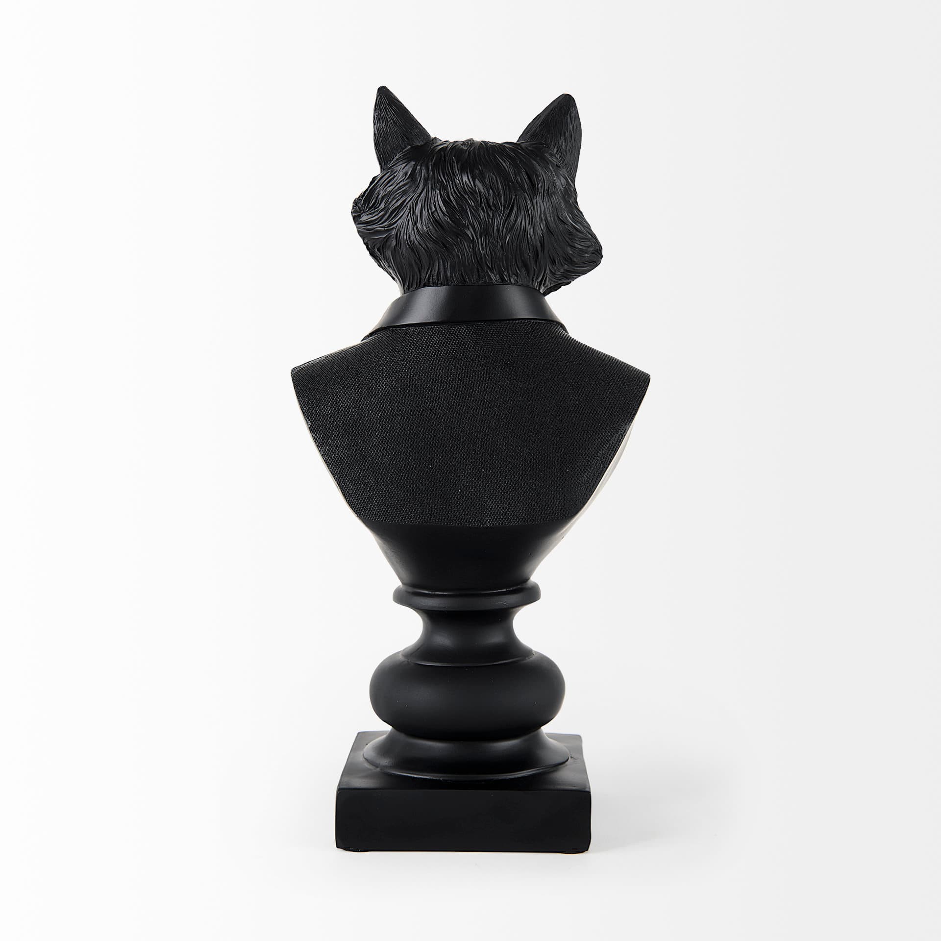 Murray 13H Black Painted Resin Fox in a Suit Bust — product photograph