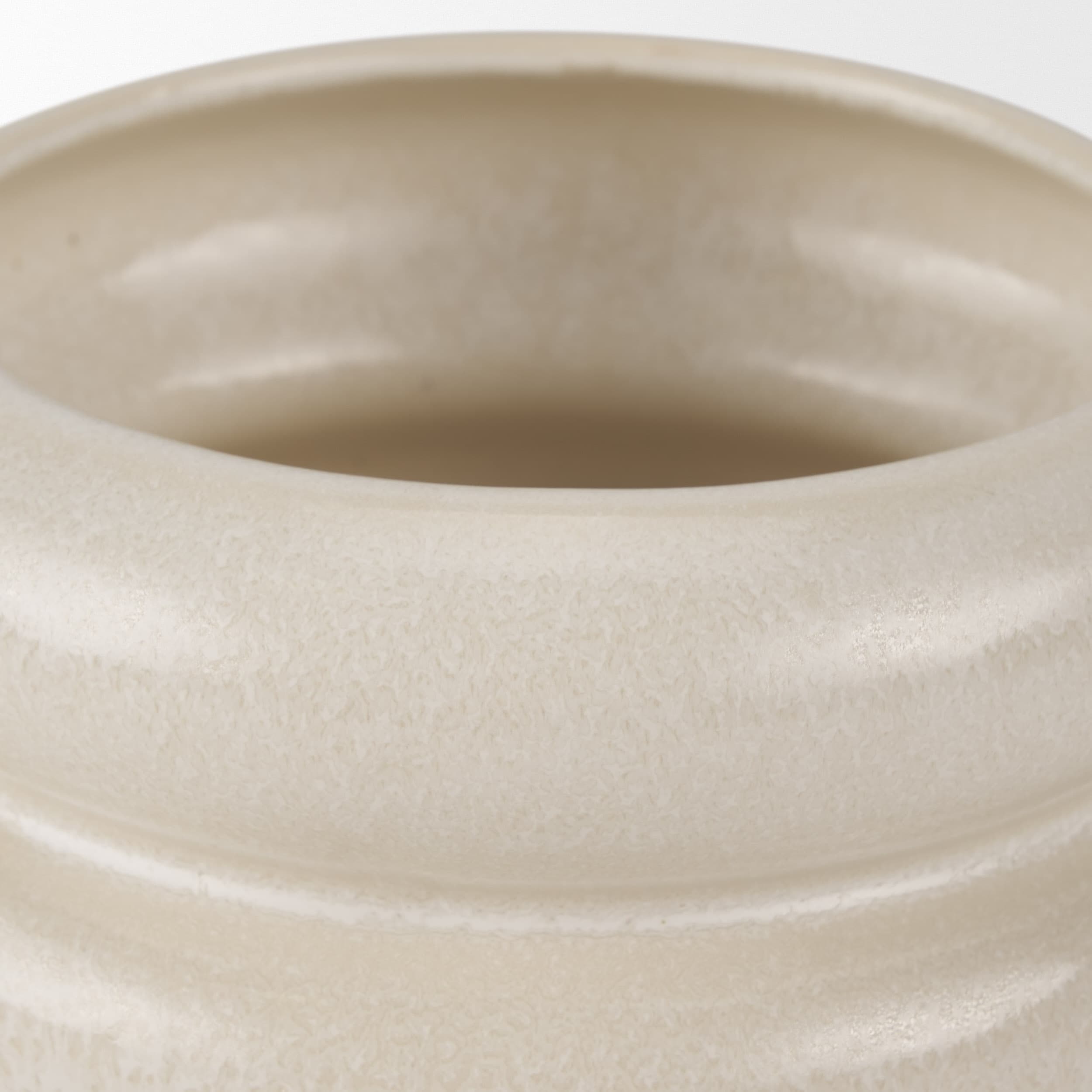 Twyla Short Cream Glazed Ring Pot — product photograph