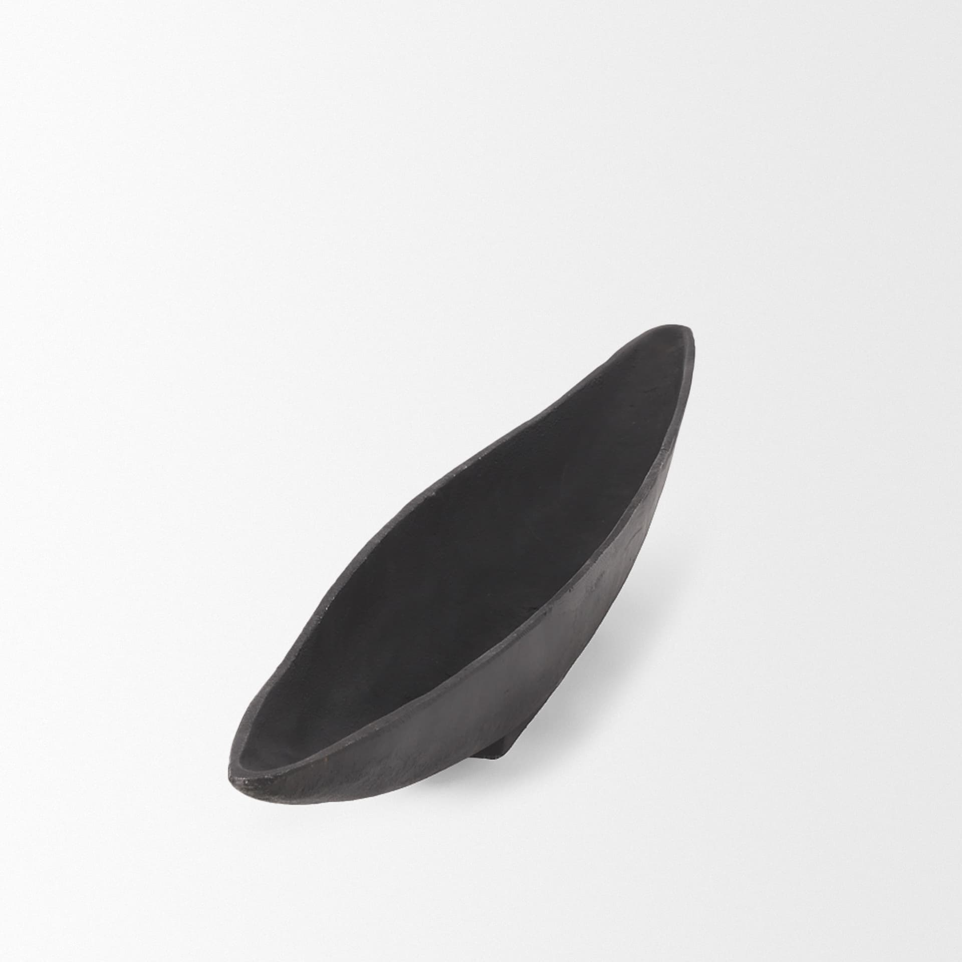 Piero Large Matte Black Metal Decorative Bowl — product photograph