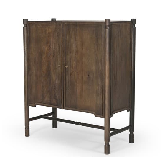Phil Dark Brown Wood 2 Door Bar Cabinet — product photograph