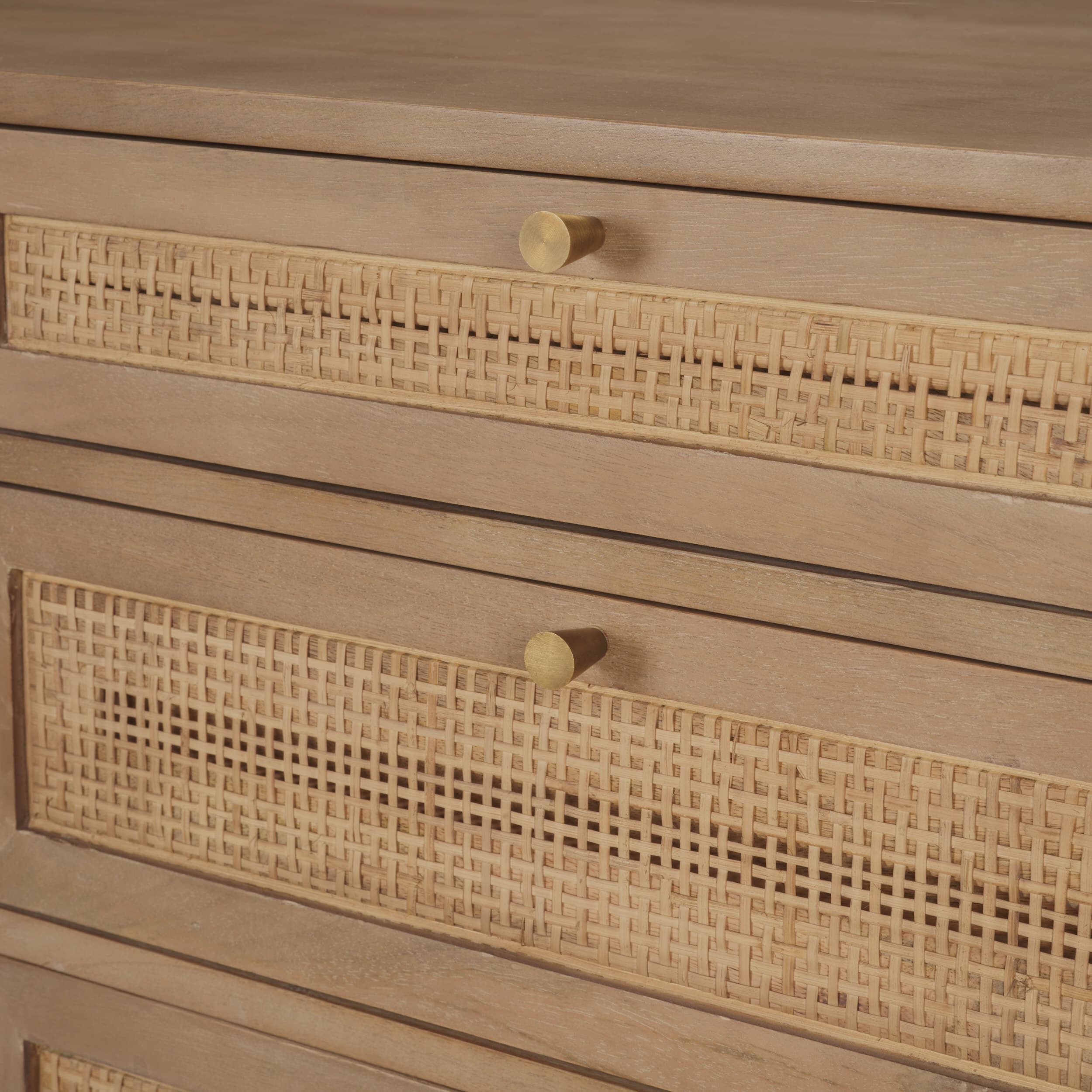 Grier 60" Light Brown Solid Wood W/Cane Office Desk — product photograph