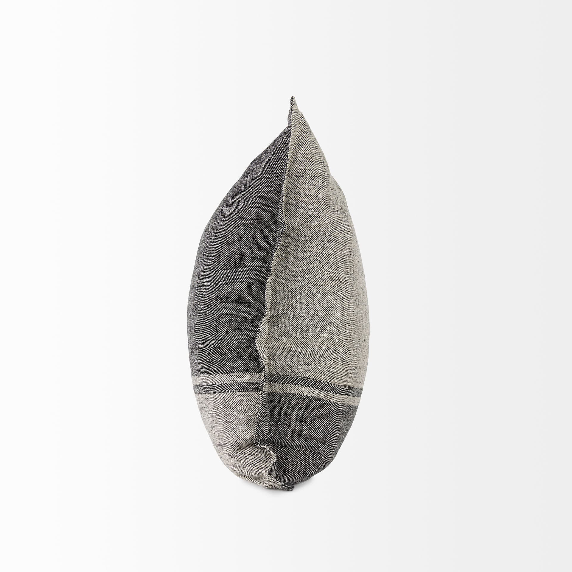 Zadie 20x20 Light Gray and Dark Gray Fabric Color Blocked Pillow Cover — product photograph