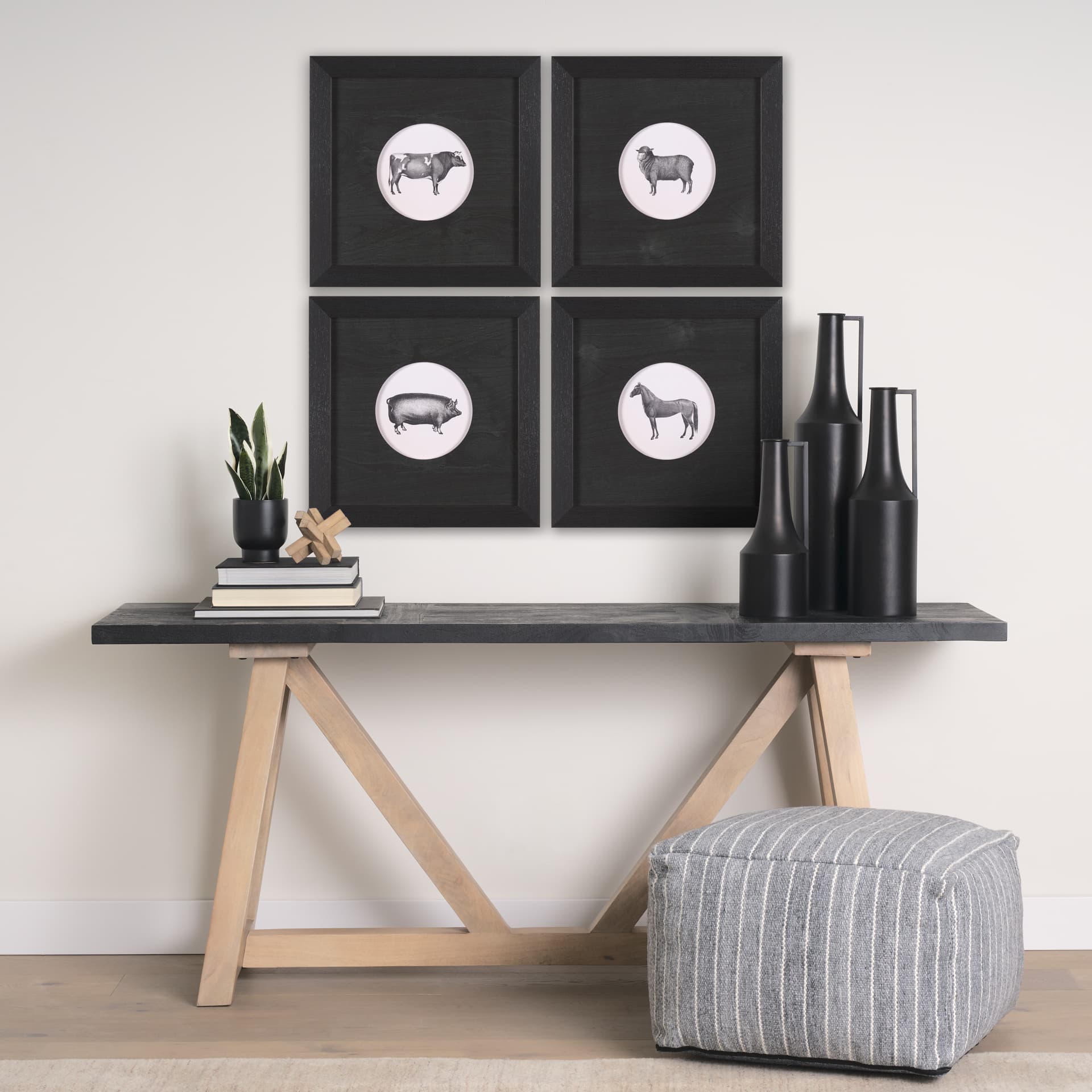 Down On The Farm II by Wild Apple Portfolio a Framed Art Print Matted under Glass — in a styled room