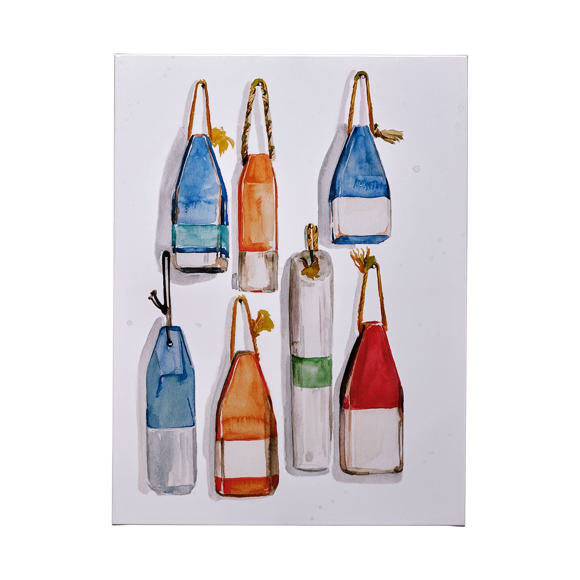 Watercolor Buoys I by Jennifer Paxton Parker a Hand Embellished Textured Canvas — product photograph