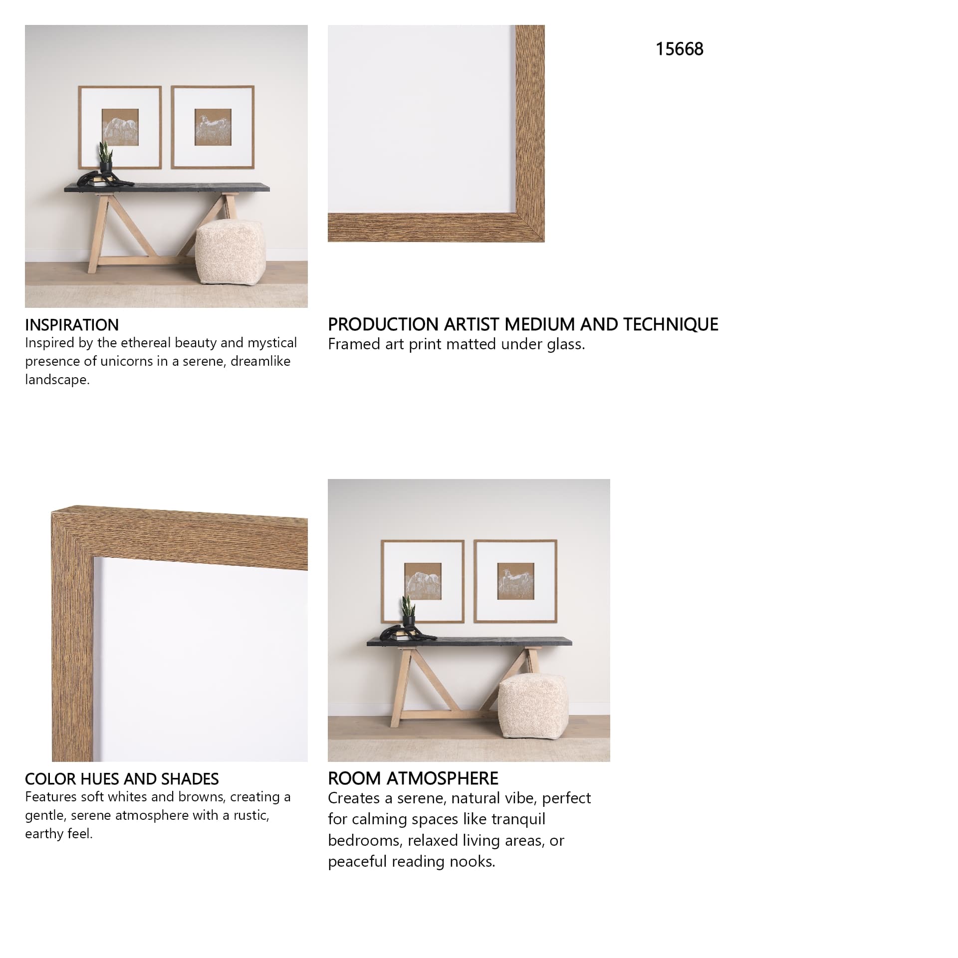 Duo II Horses by Mercana Studio a Framed Art Print Matted under Glass — in a styled room