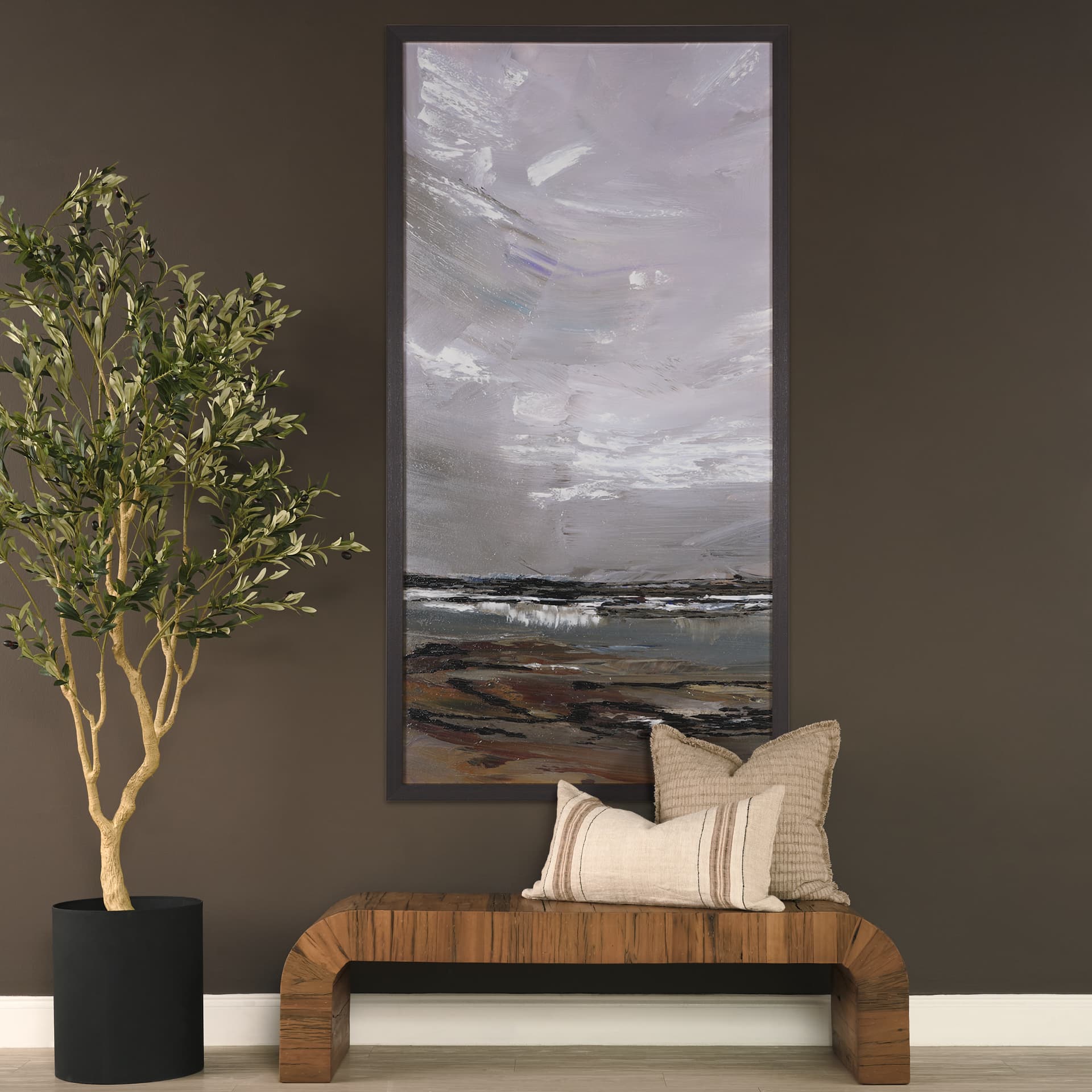 Grey Day I by Mercana Studio a Hand Embellished Textured Framed Canvas — product photograph