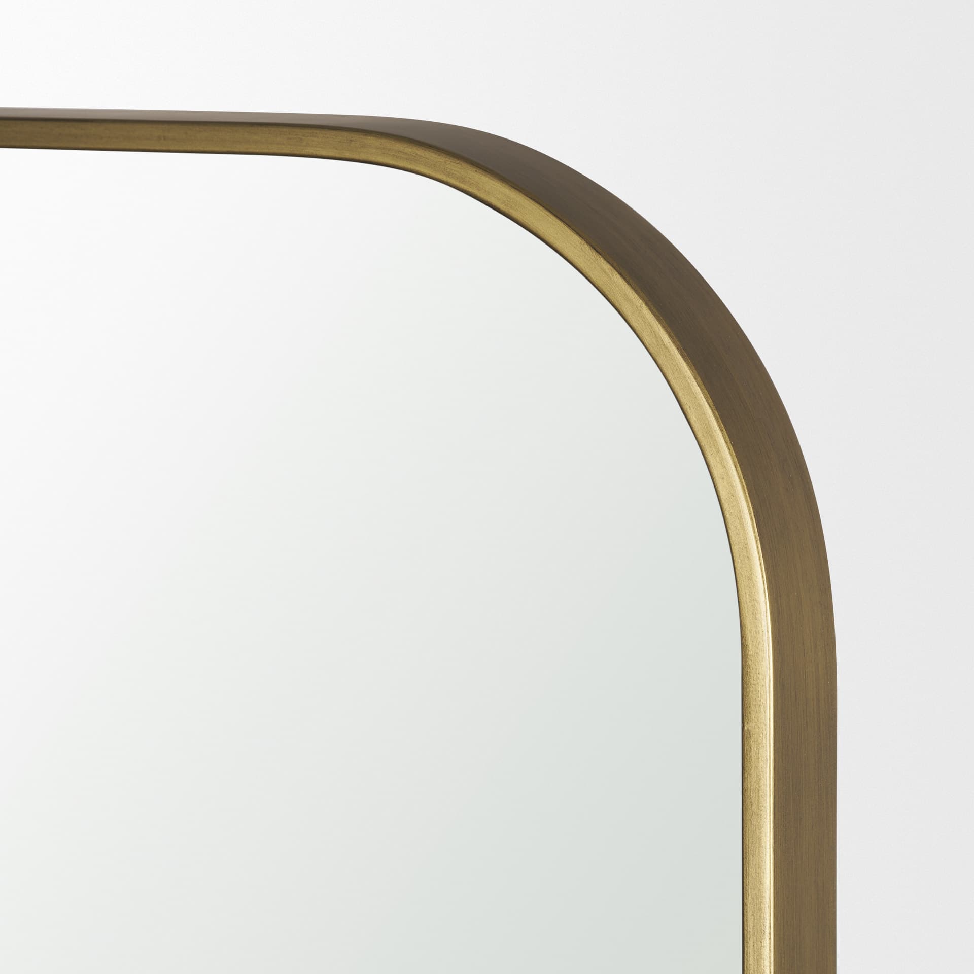 Tamira 75.8" Tall Brushed Brass Metal Arched Mirror — product photograph