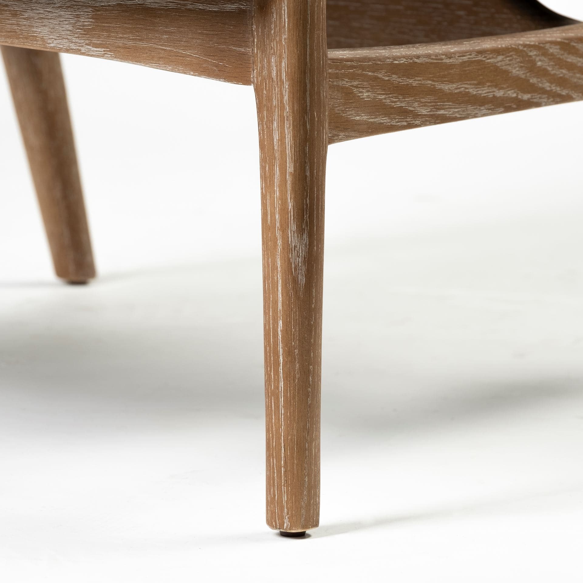 Ajax II Cream Fabric W/ Brown Wooden Frame Accent Chair — product photograph