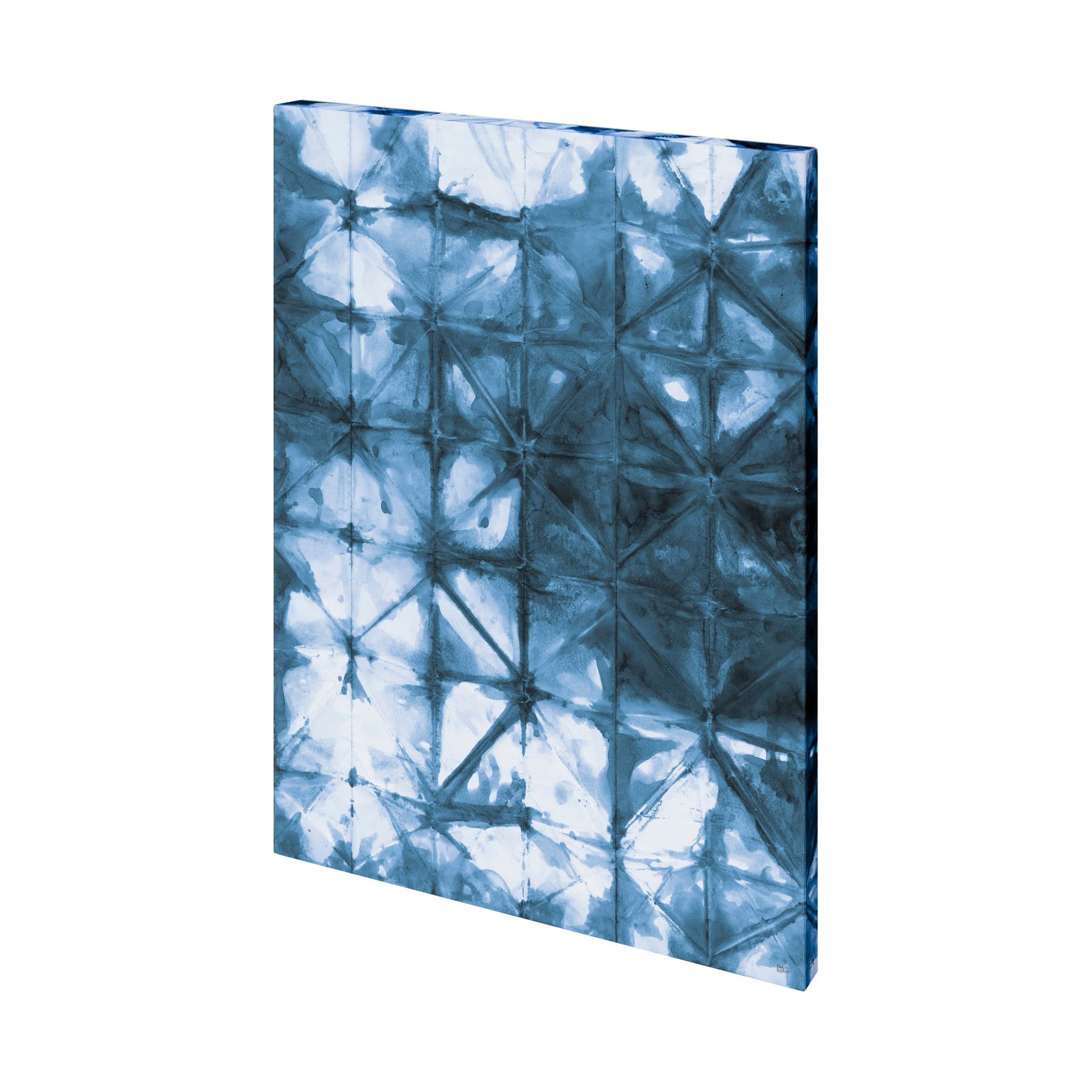 Kanari IV Indigo by Mercana Studio a Hand Embellished Textured Canvas — product photograph