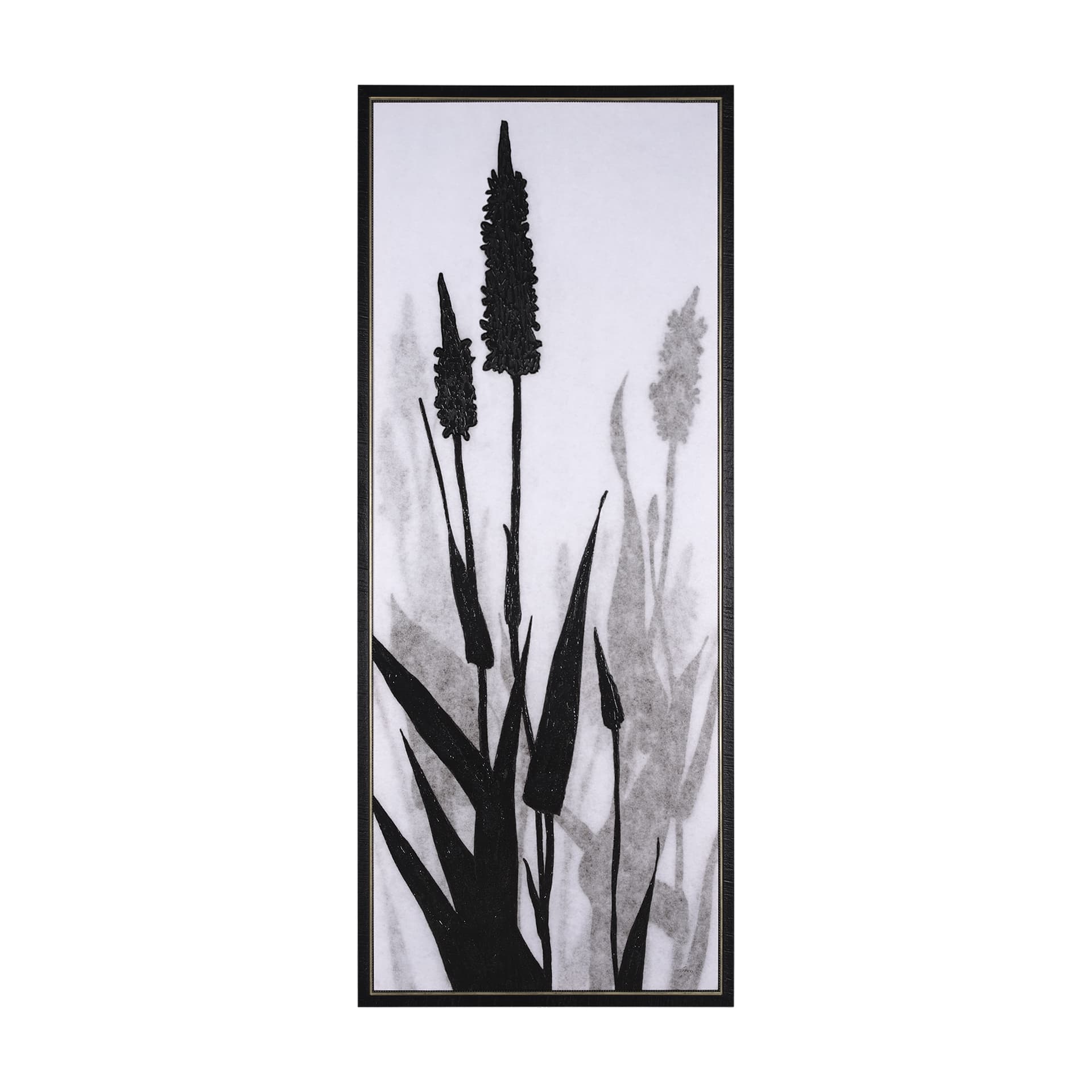 Floral Silhouette II by Mercana Studio a Hand Embellished Textured Framed Canvas — product photograph
