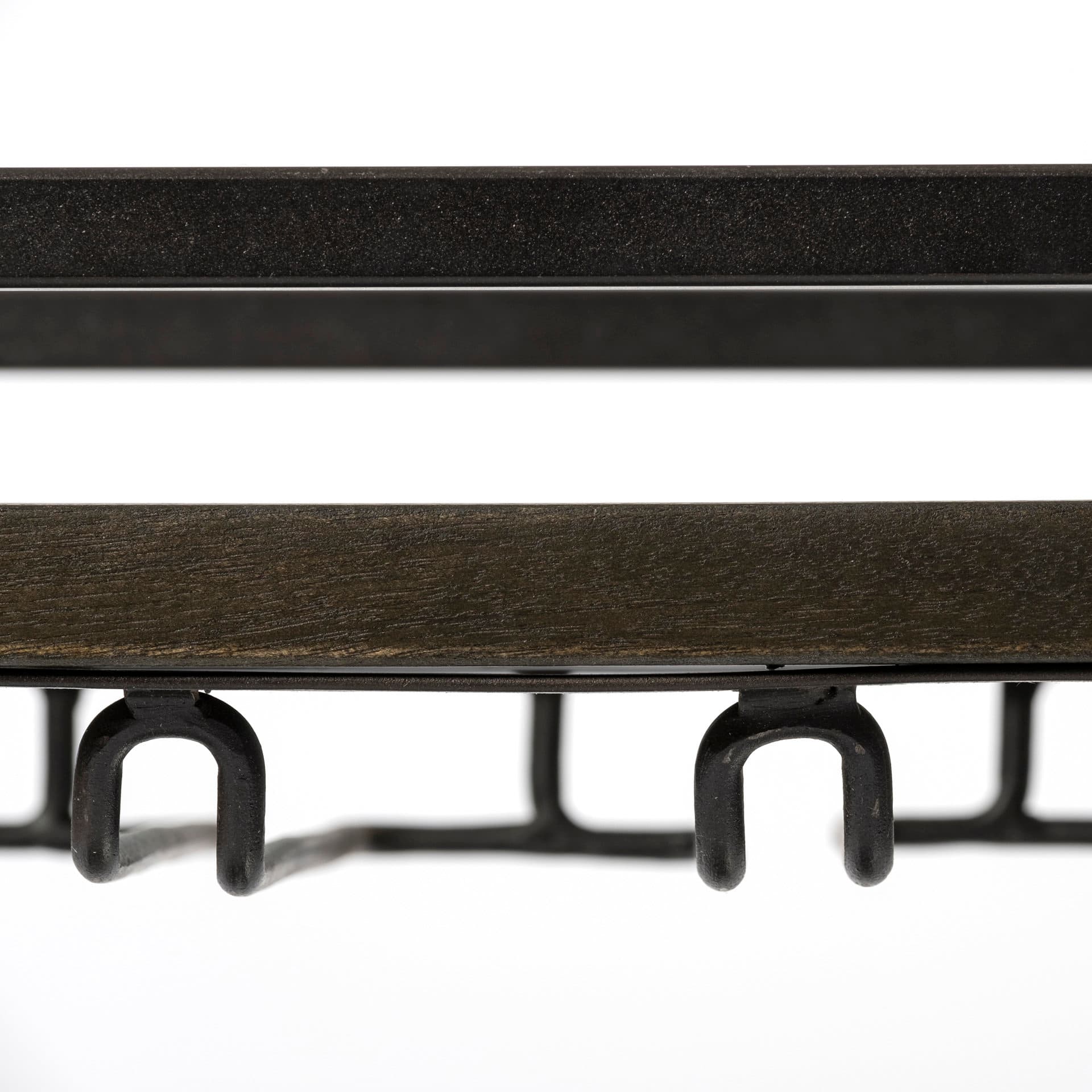 Chriselle Black Metal And Glass Two Tier Bar Cart — product photograph