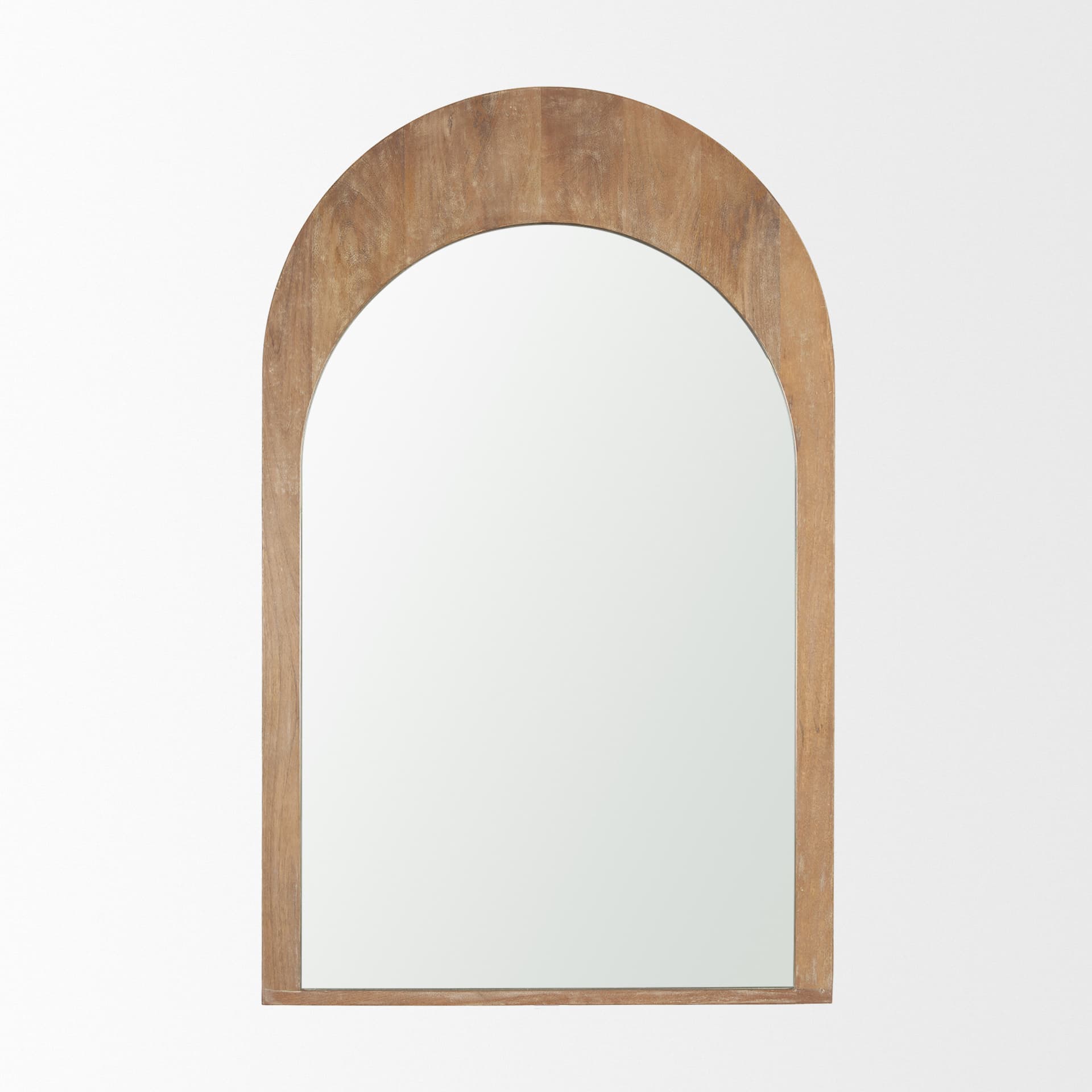 Celeste Light Brown Wood Medium Arched Mirror — product photograph