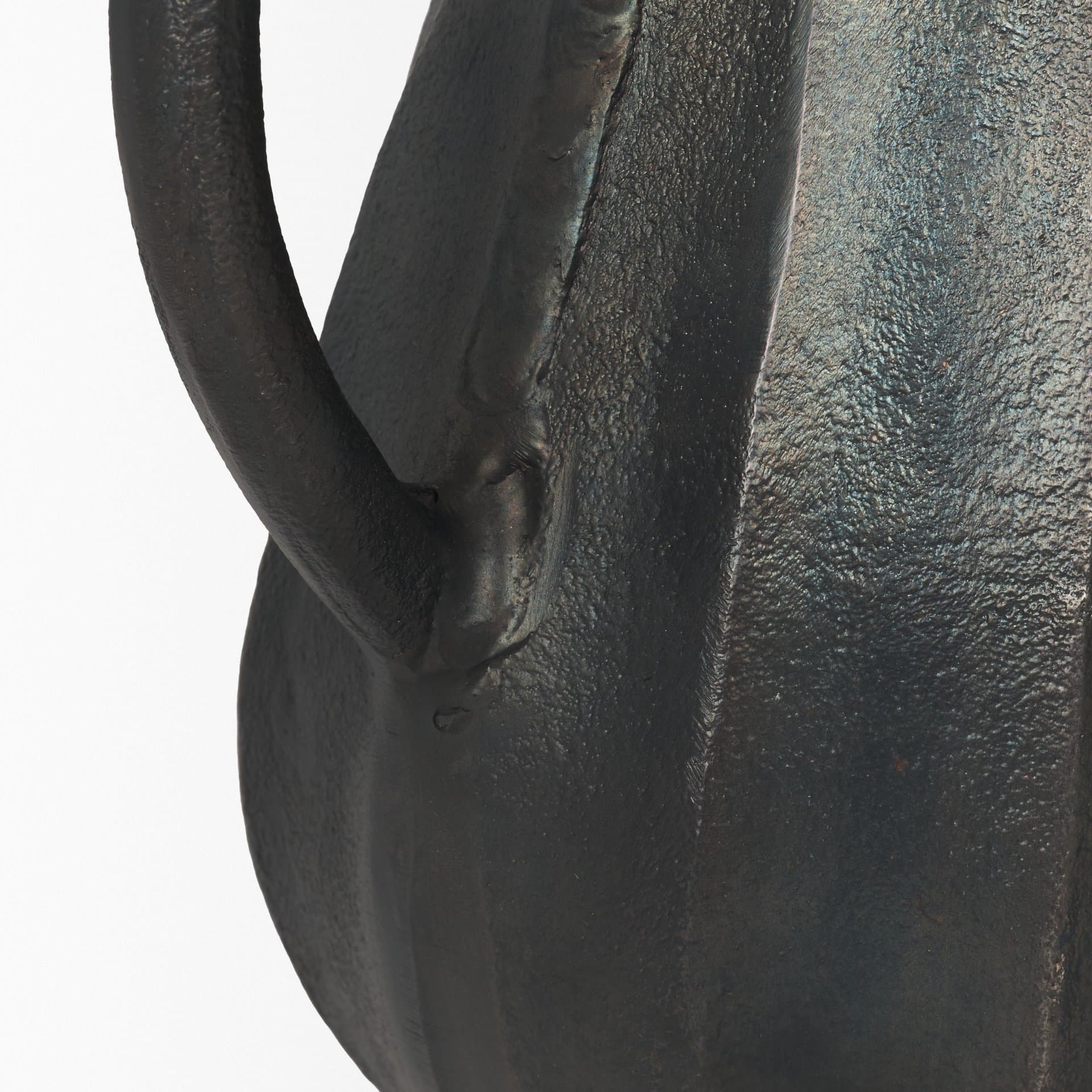 Anya Matte Black Scalloped Petal Cast Metal Jug — product photograph