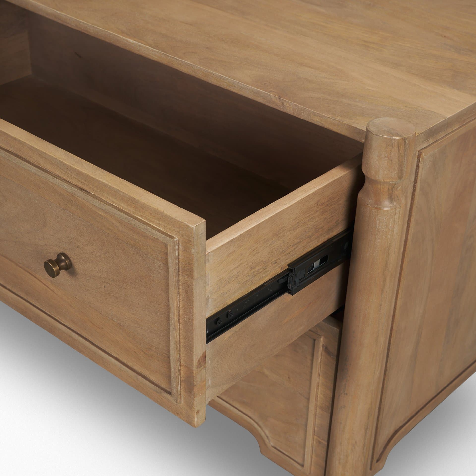 Phil Light Brown Wood 2 Drawer Nightstand — product photograph