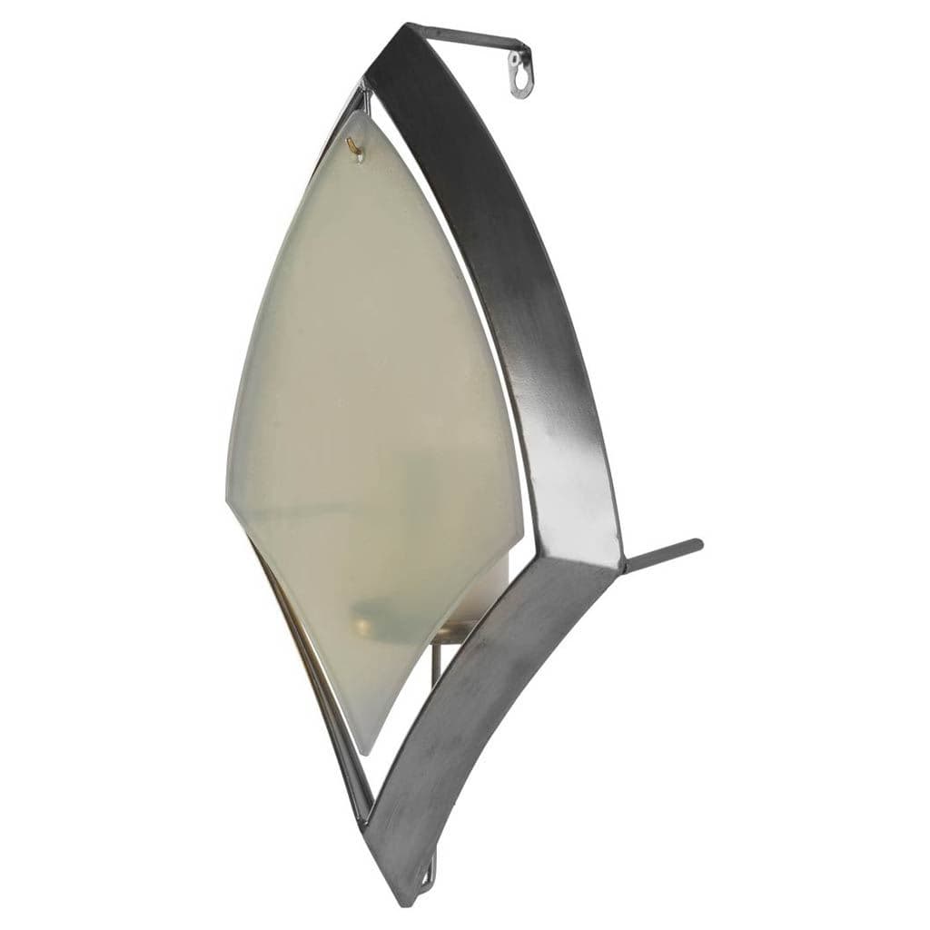 Tarquin II Silver Metal Frame w/Frosted Glass Shade Wall Candle Holder — product photograph