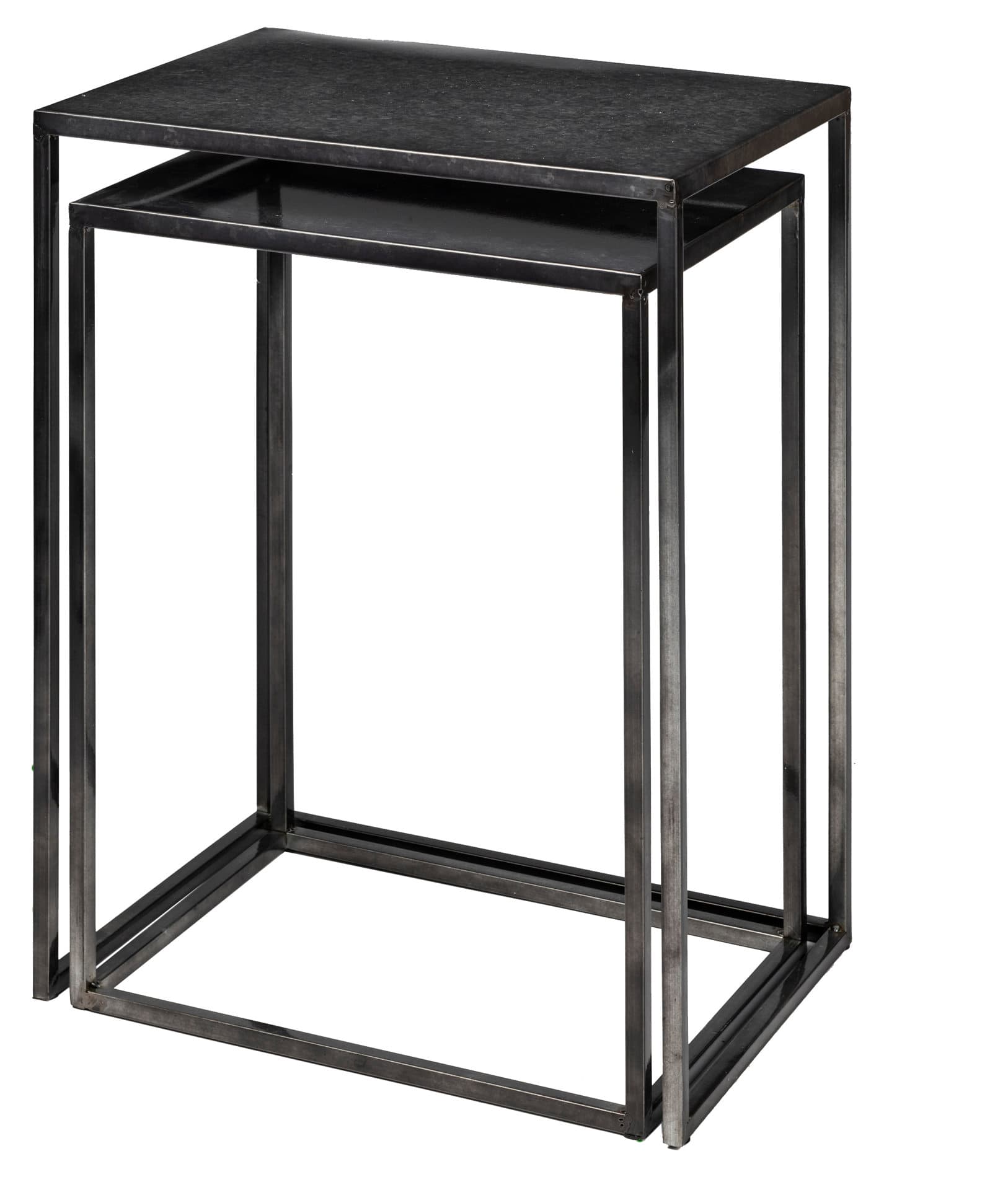 Kasey (Set of 2) 17.7L x 12.6W x 24.4H Galvanized Metal Nesting Accent Tables — product photograph