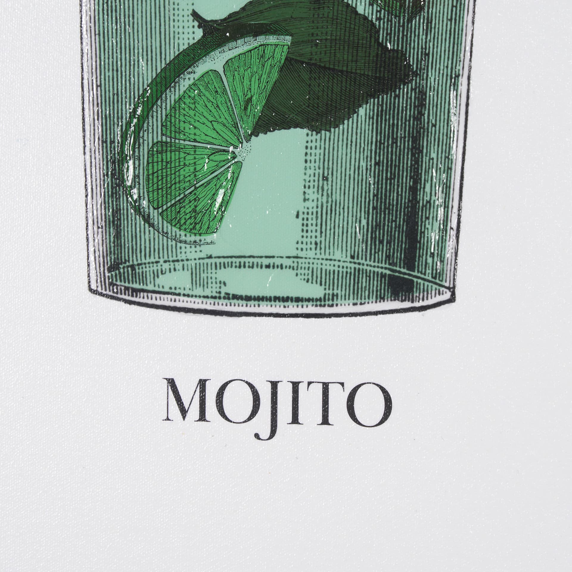 Vintage Cocktails-Mojito by Gwen Aspell Hand Embelished Textured Framed Art Print Matted under Glass — product photograph