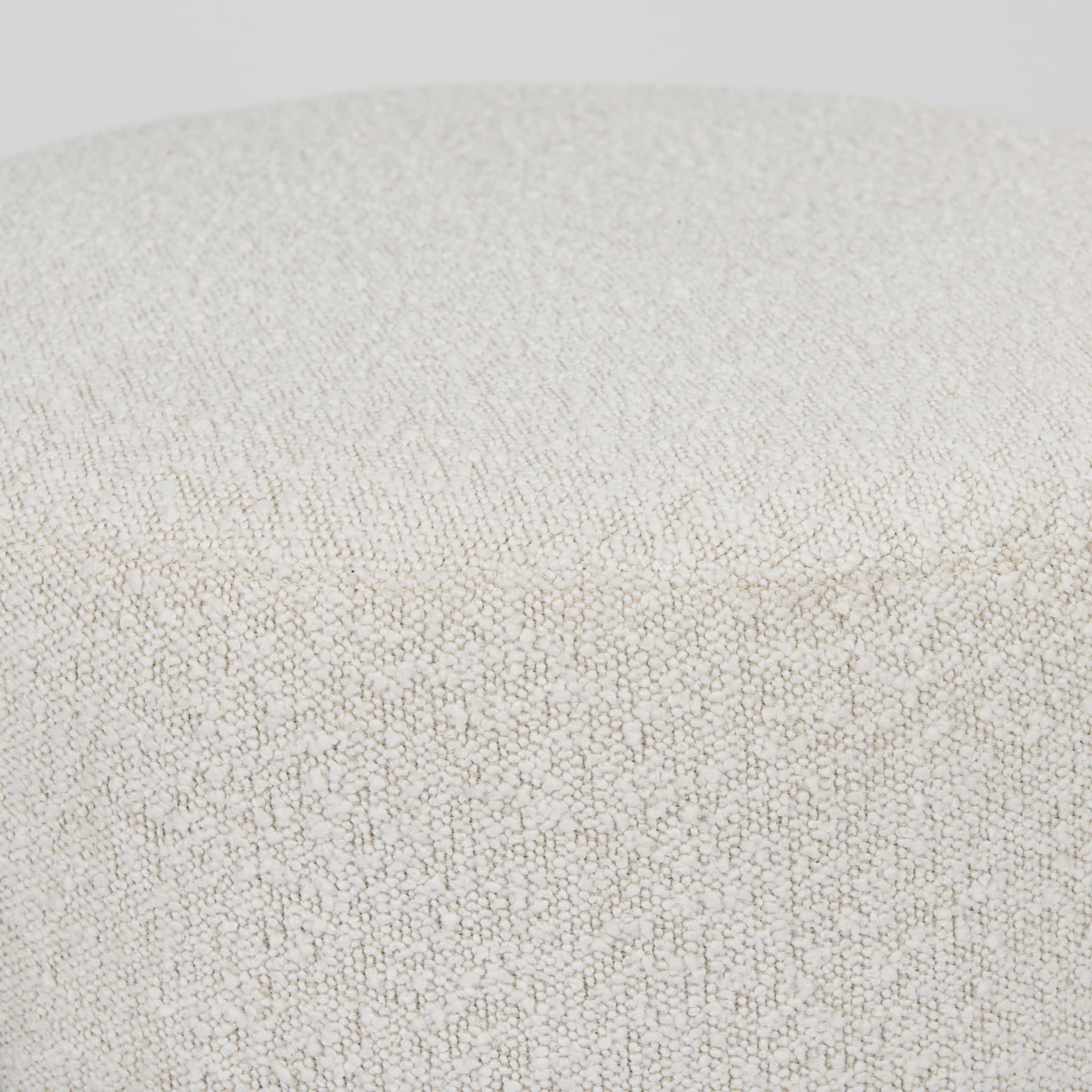 Amelia Cream Boucle W/Black Metal Upholstered Pouf — product photograph