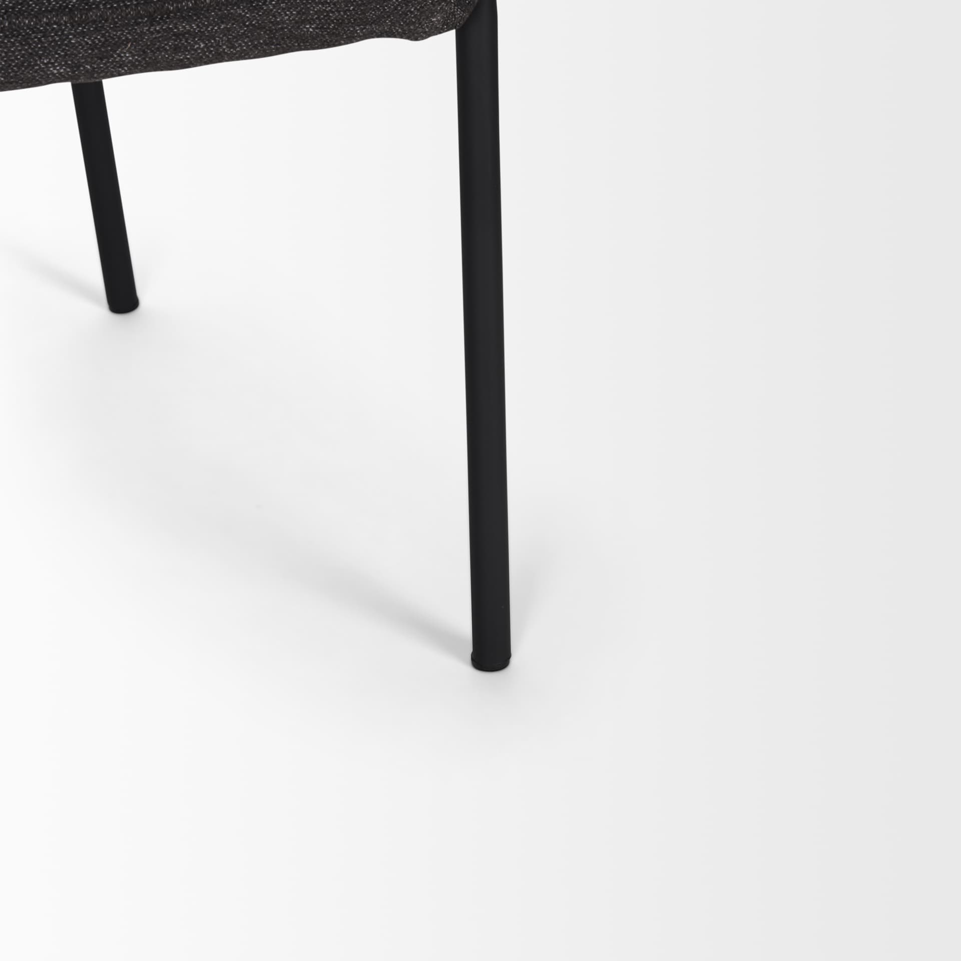Brently Curved Back Dining Arm Chair | Gray Fabric w/ Metal — product photograph