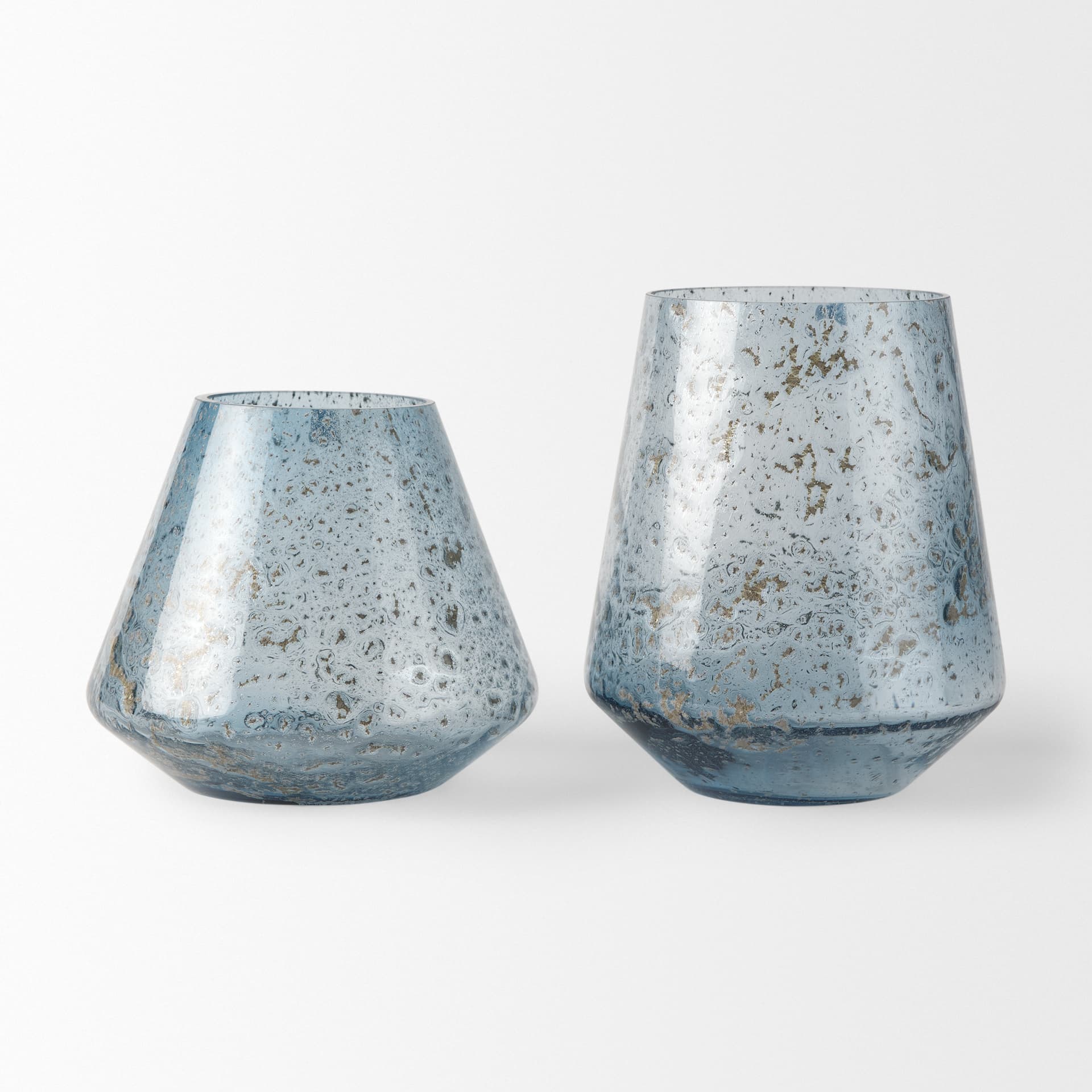 Robyn Short Blue Glass Vase — product photograph