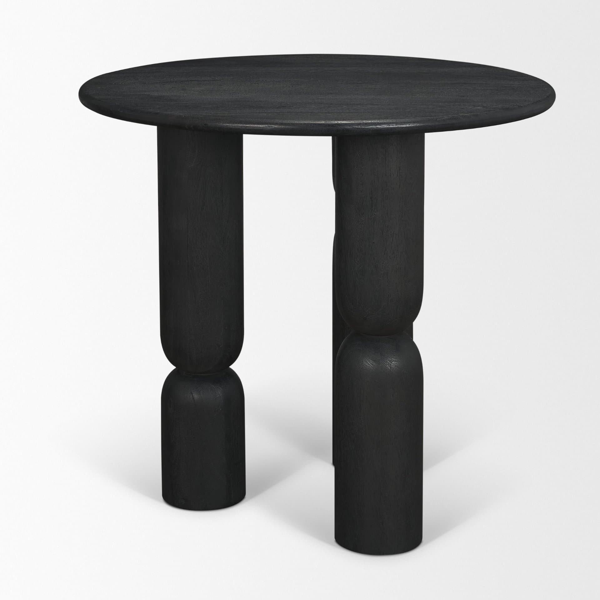 Sonel Matte Black Wood Pedestal Foyer Table — product photograph
