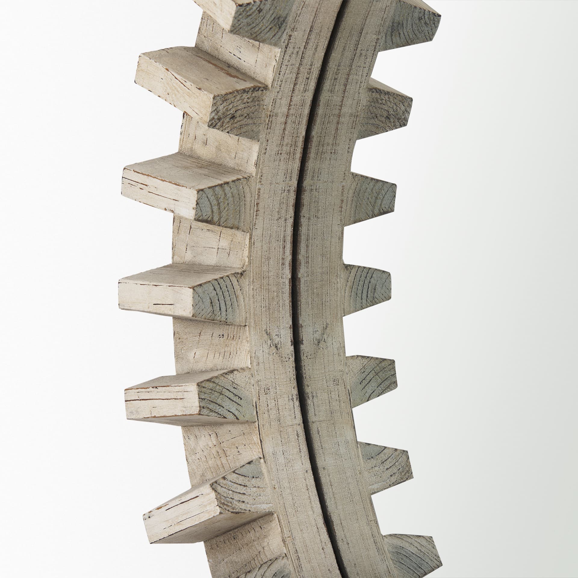 Sprocket Mirror 35" Round Natural Brown Wood Frame Mirror — product photograph