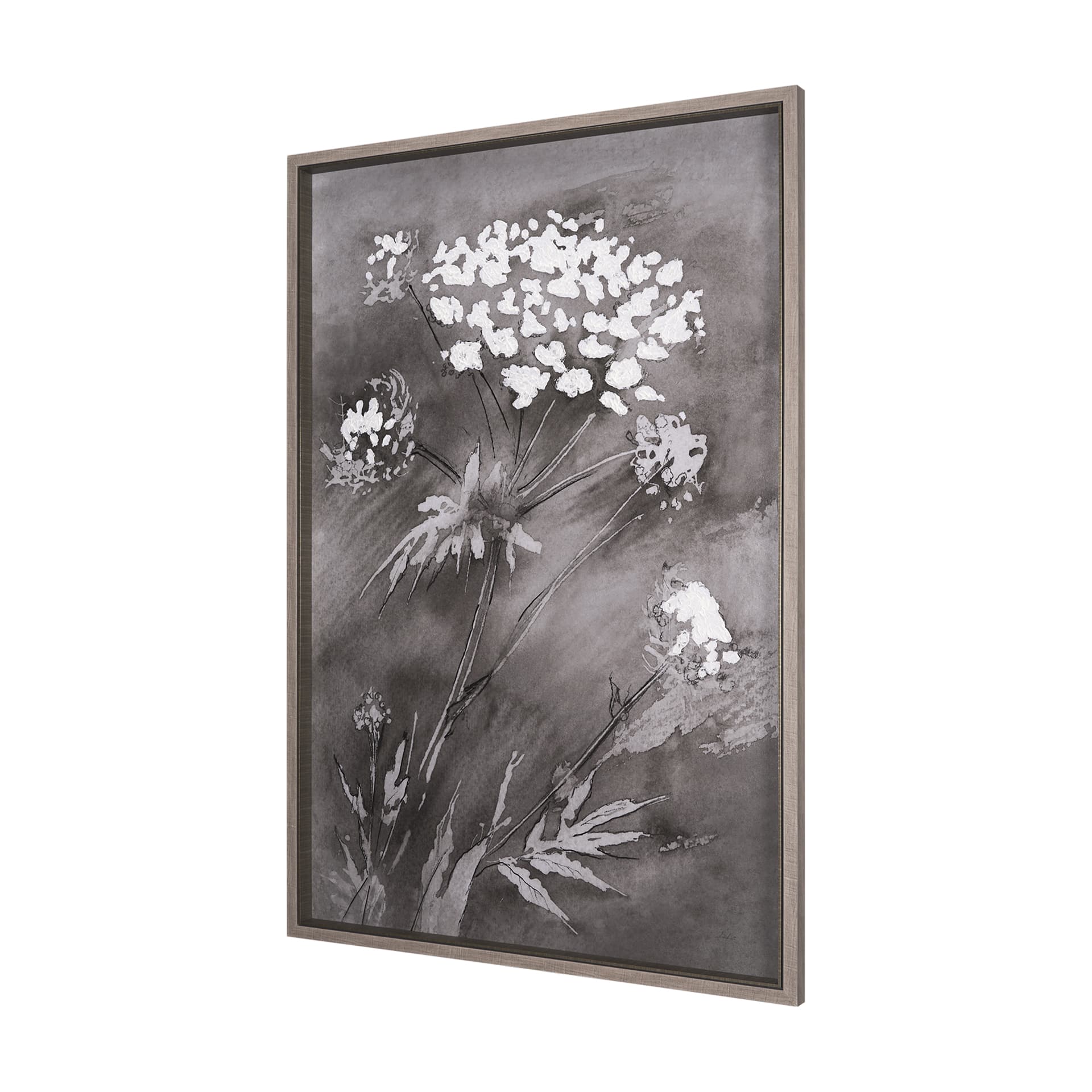 Wildflowers II Charcoal by Mercana Studio a Hand Embellished Textured Framed Art Print — product photograph