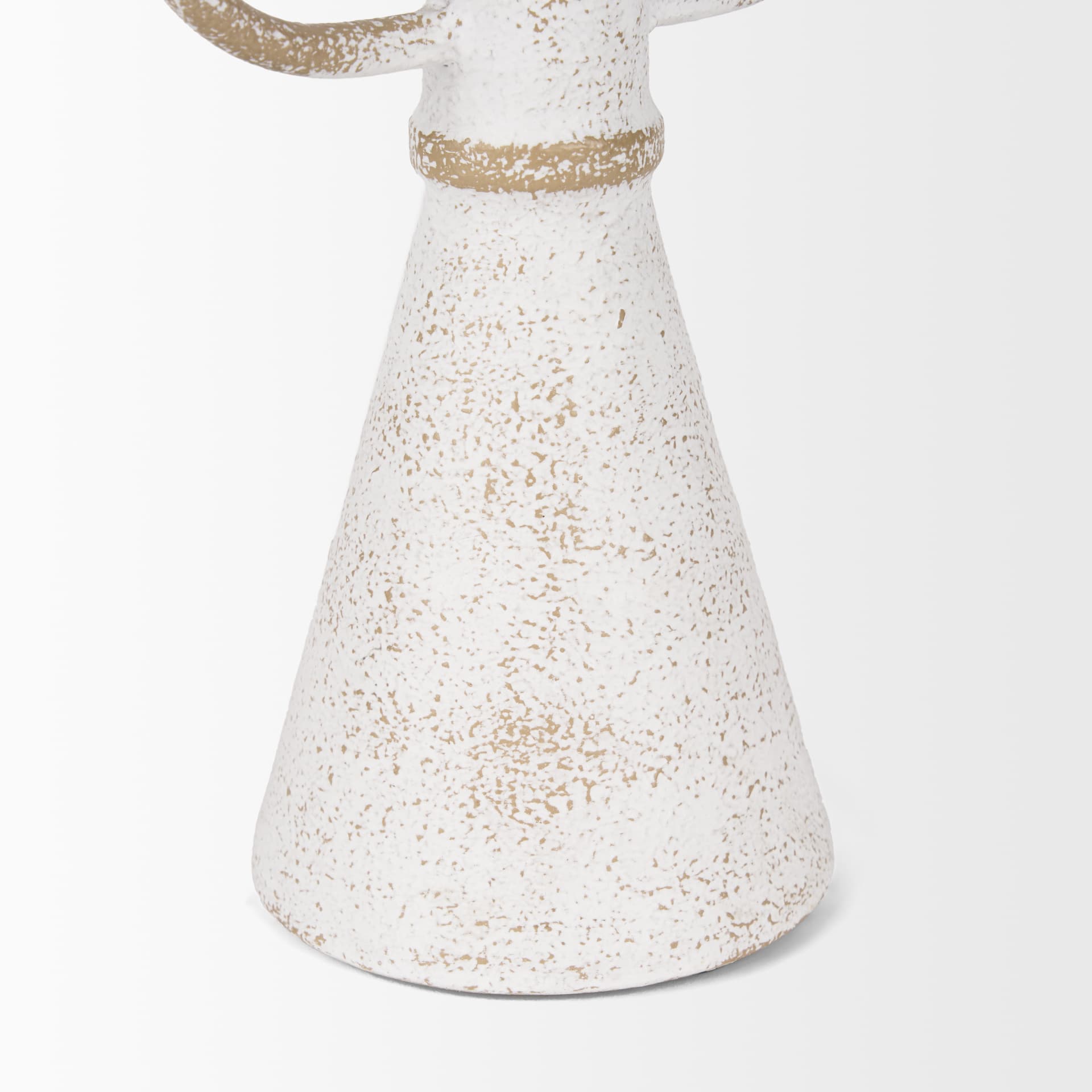 Ziva Large Distressed White Metal Sculptural Object — product photograph