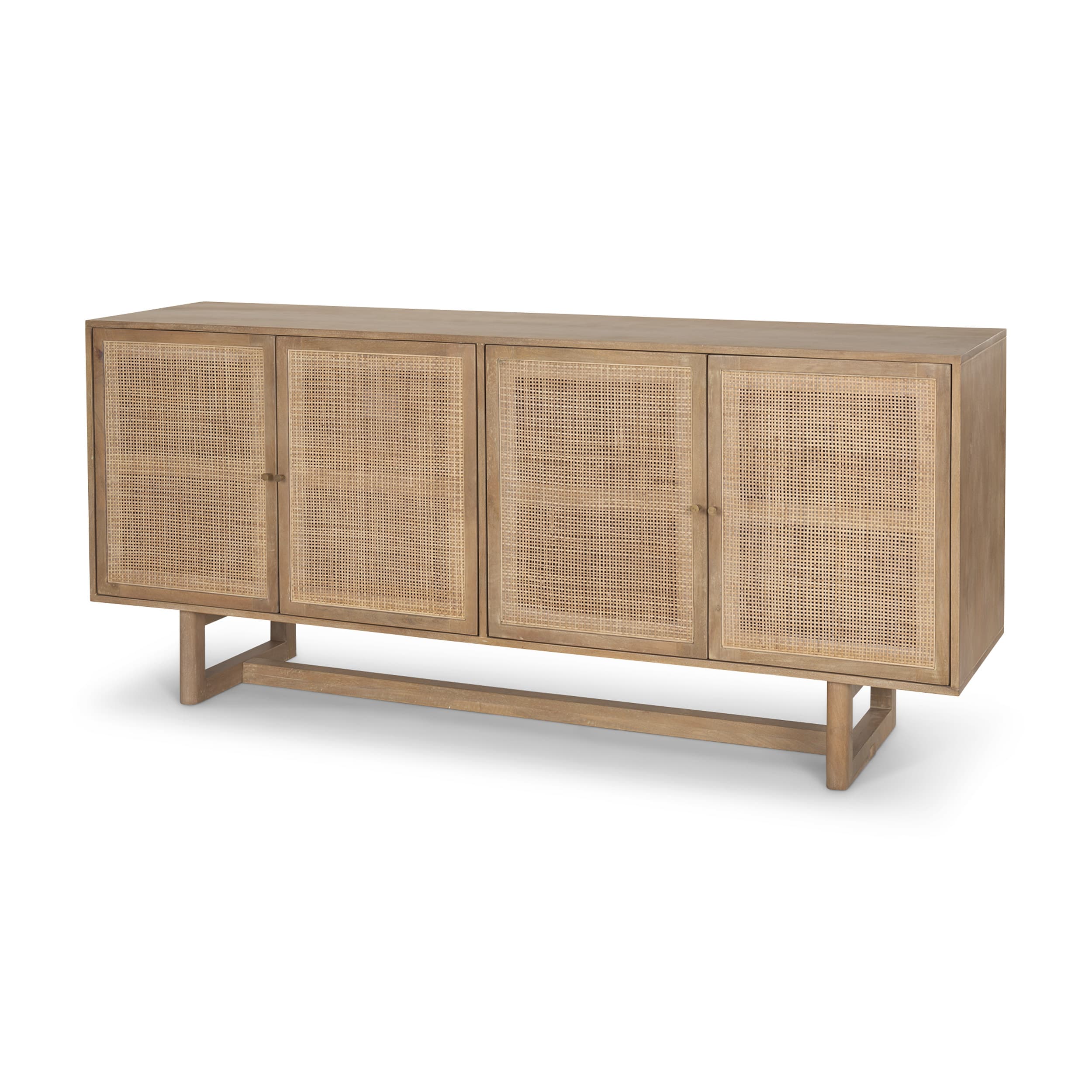 Grier 72" Light Brown Solid Wood W/ Cane Sideboard — product photograph