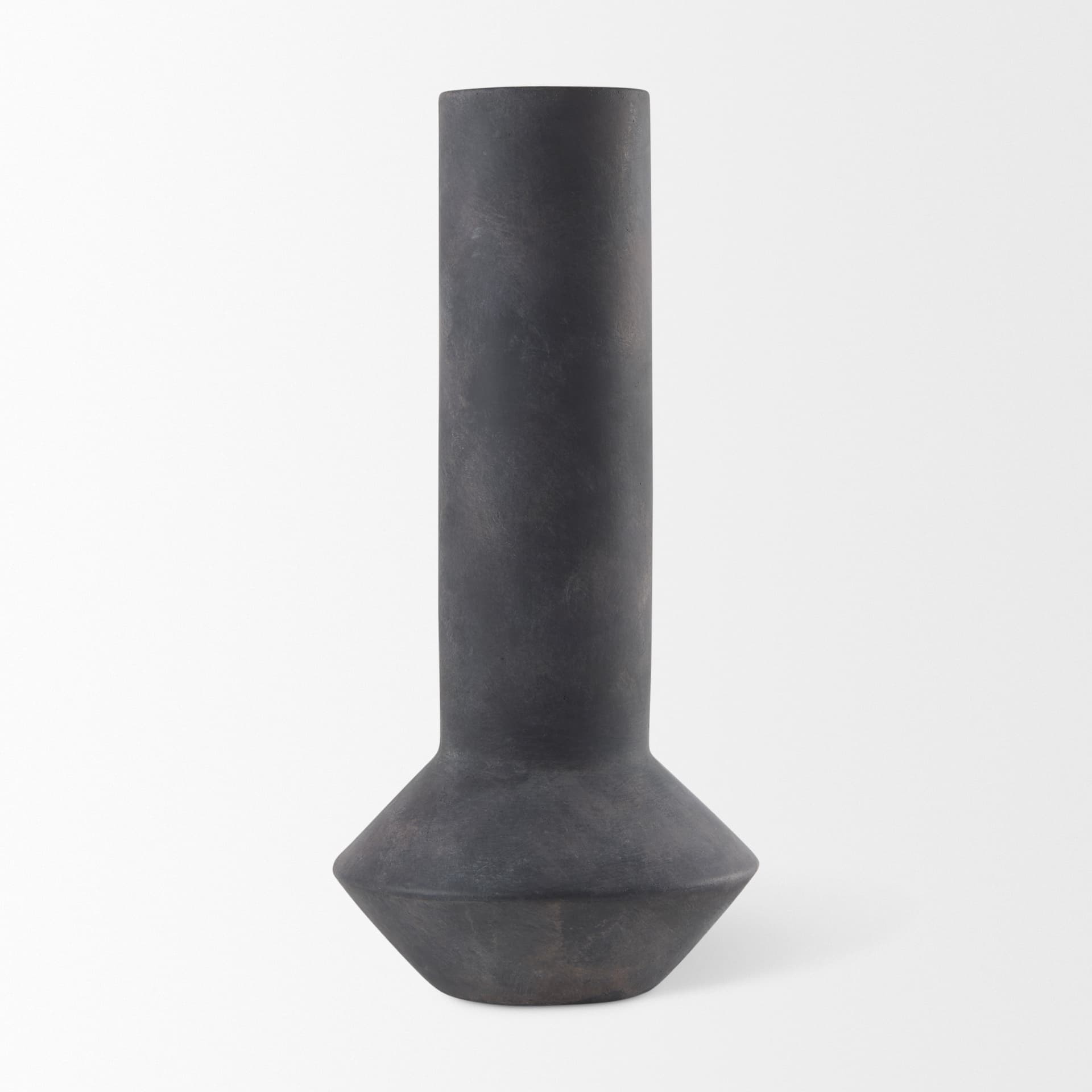 Esme 7.1L x 7.1W x 15.0H Dark Gray Ceramic Vase — product photograph