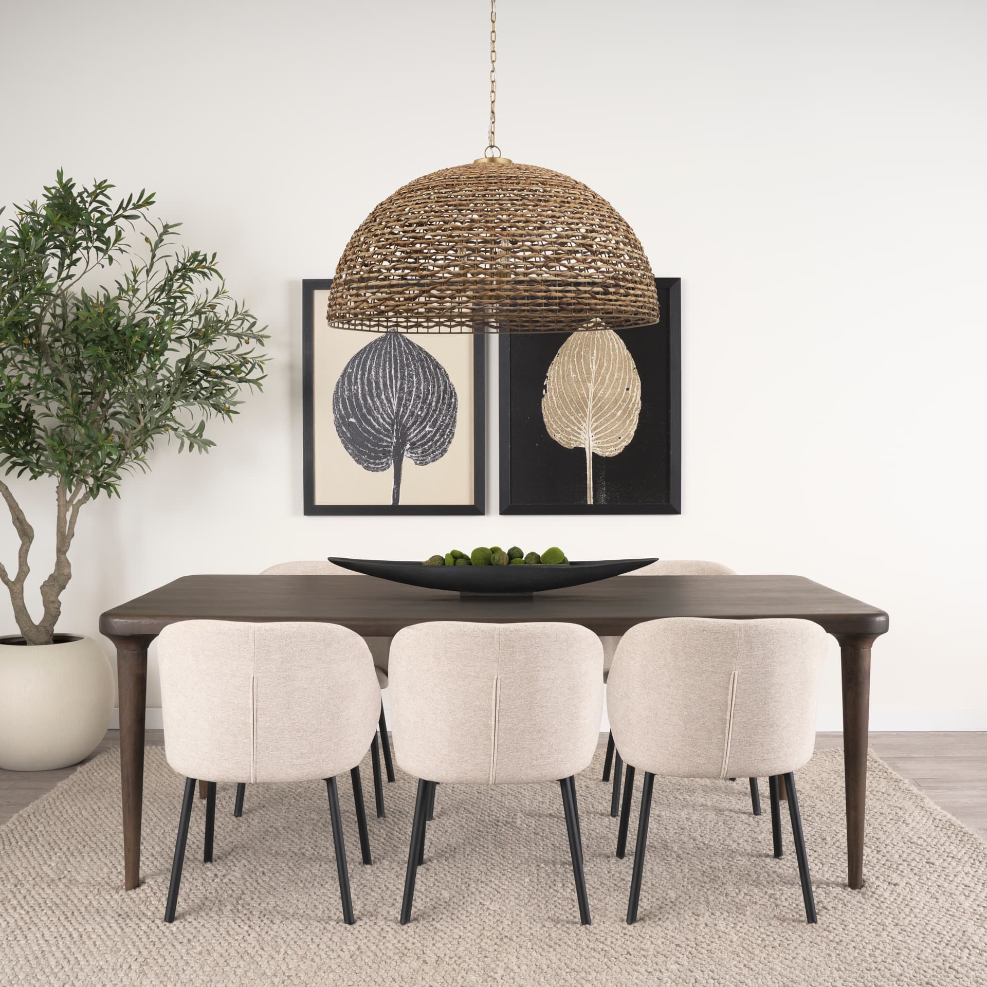 Sana Extra Large Watergrass Pendant Light — in a styled room