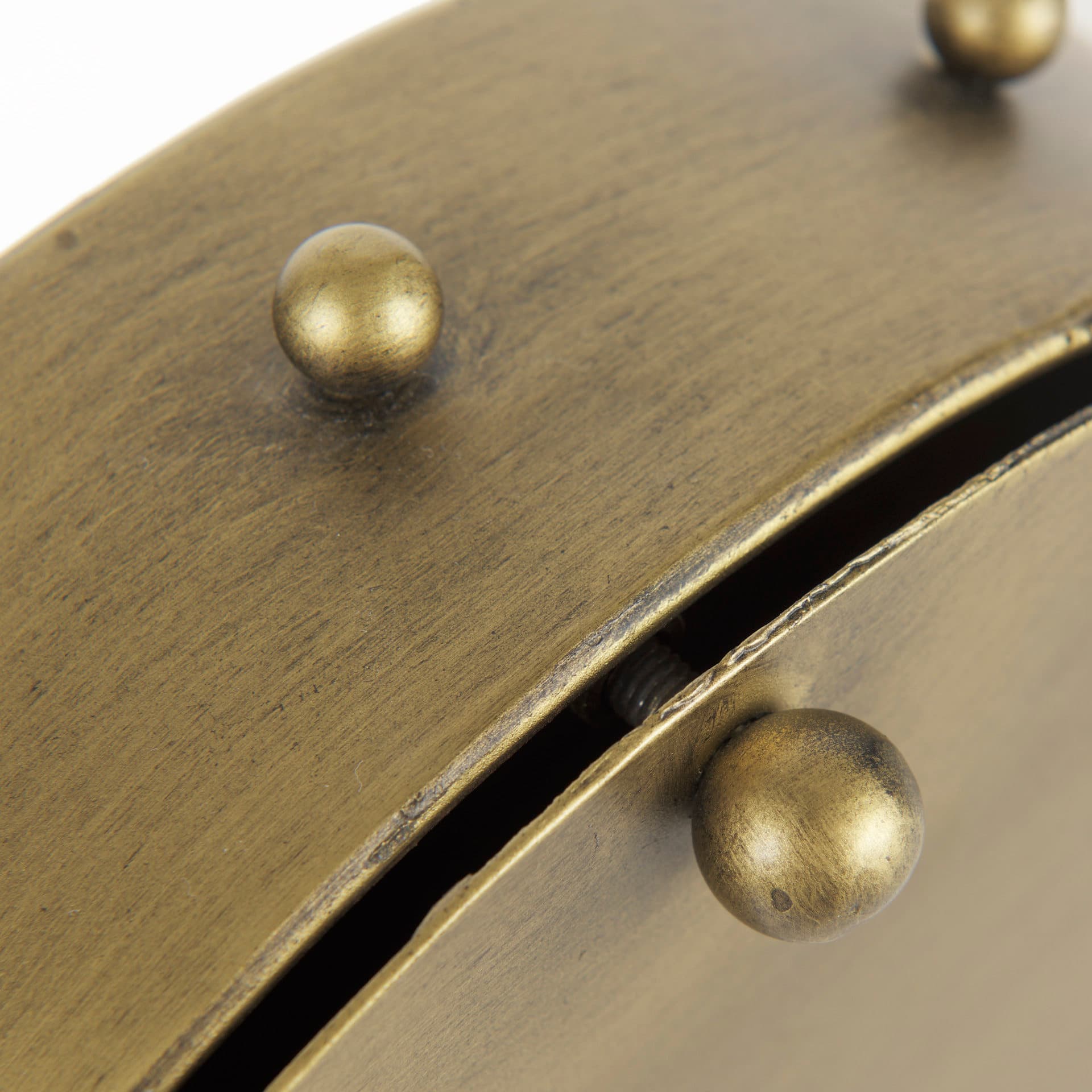 Marian 11.0L x 3.1W x 11.0H Gold Metal W/Studs Round Table Clock — product photograph