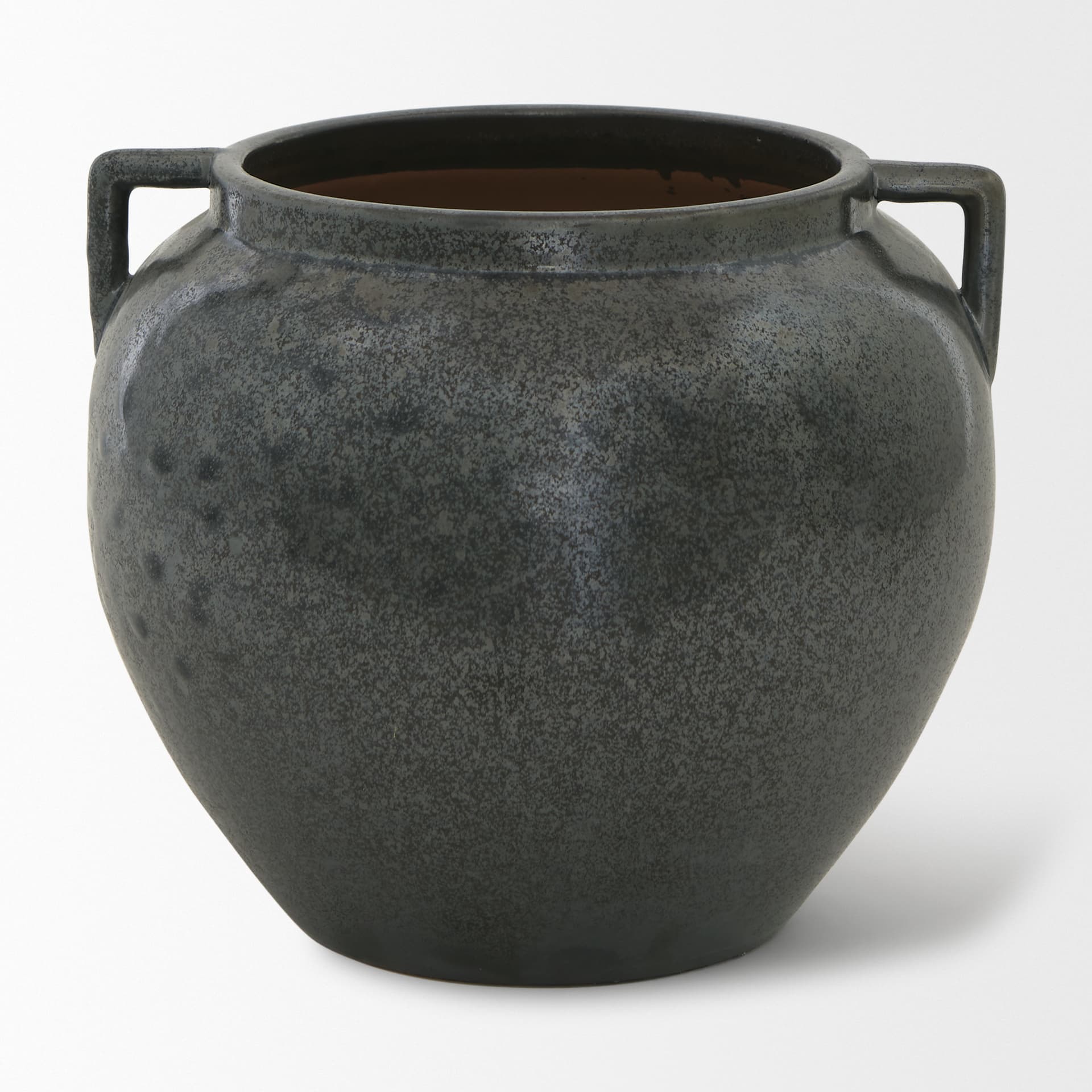 Kora Short Dark Metallic Double Ear Vase — product photograph