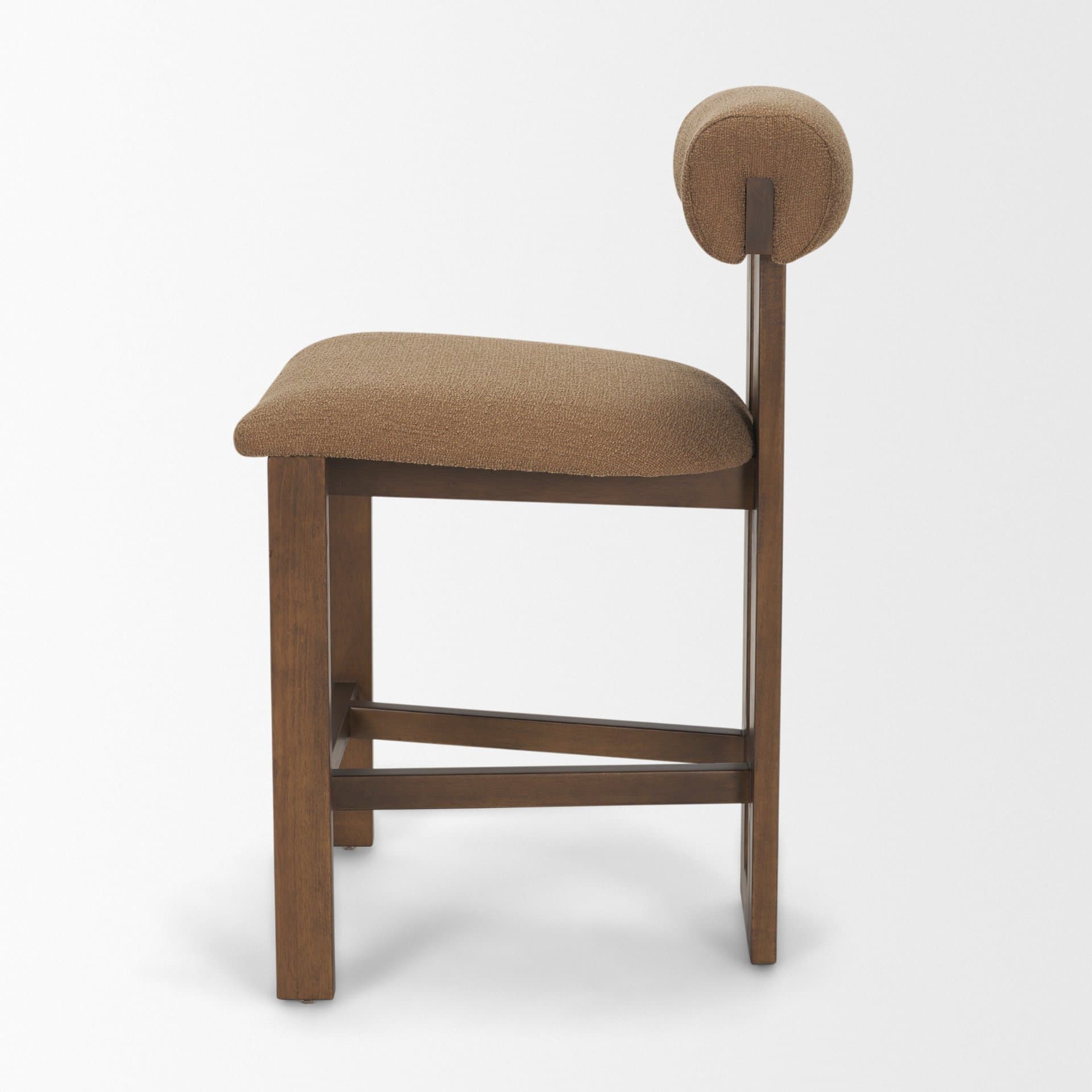 Tribeca Open Back 36.5in Seat Counter Stool | Mocha Fabric w/ Wood — product photograph