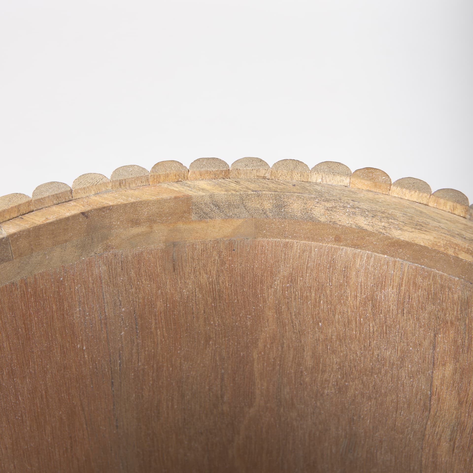 Terra 18L x 18W x 22H Light Brown Wood Fluted Round Side Table — product photograph