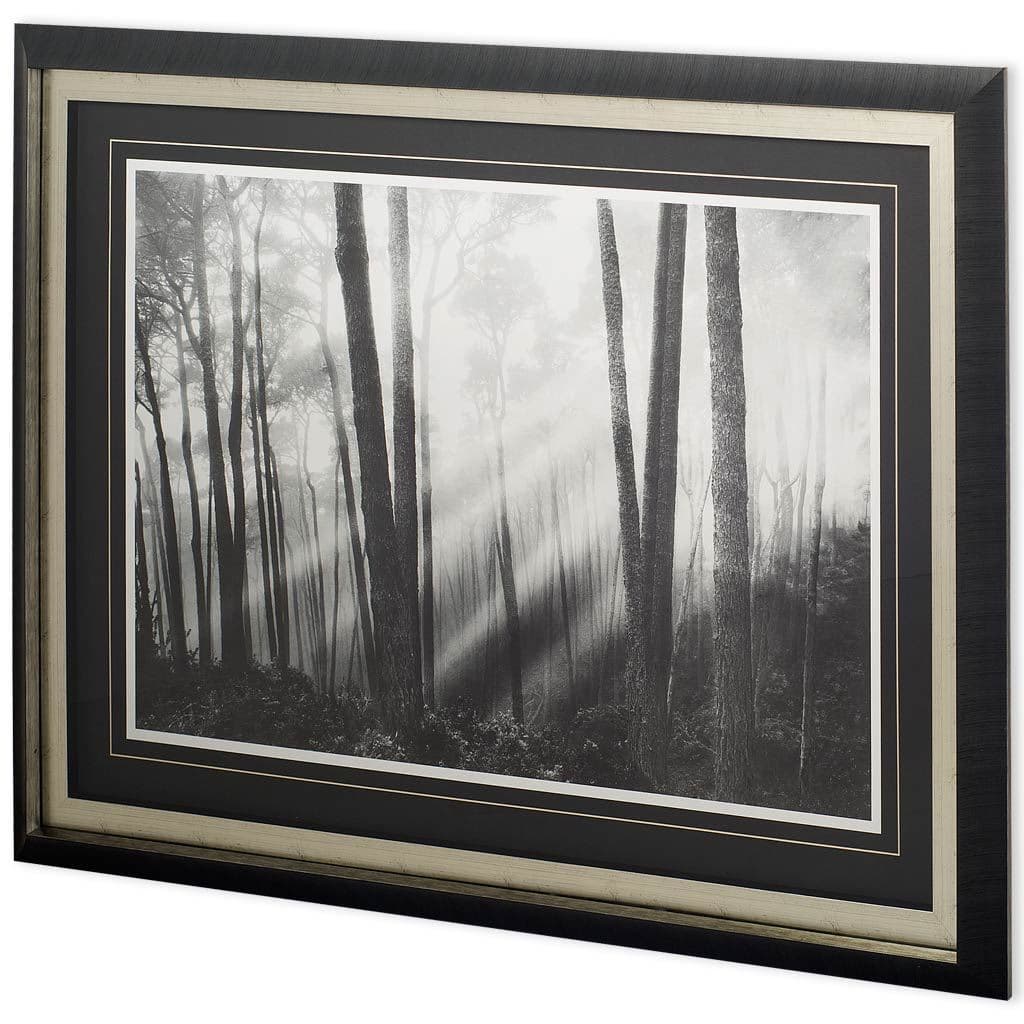 Mystical Forest & Sunbeams by Monte a Framed Photo Art Print Matted under Glass — product photograph
