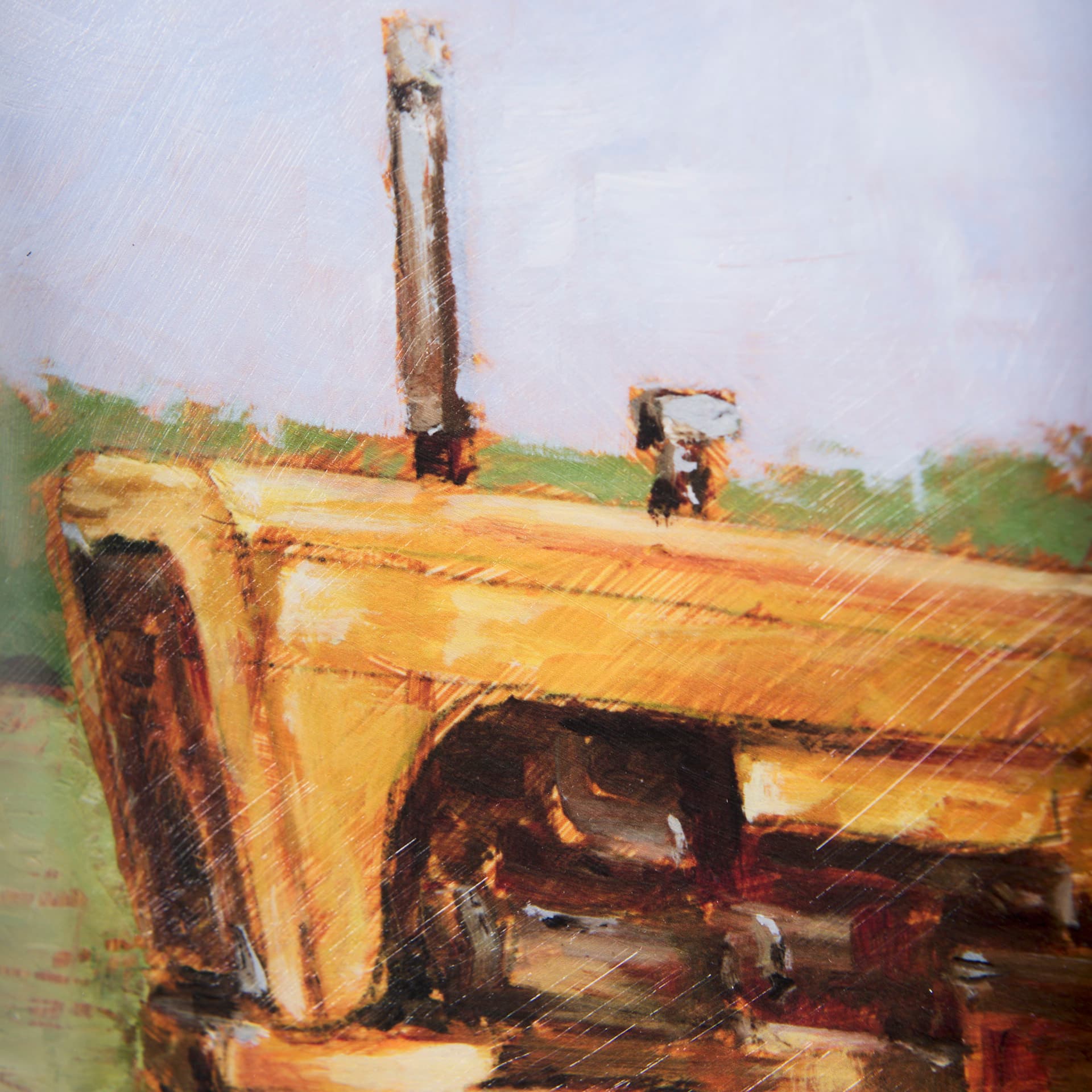 Rustic Tractors IV by Mercana Studio a Hand Embellished Textured Framed Art Print Matted under Glass — product photograph