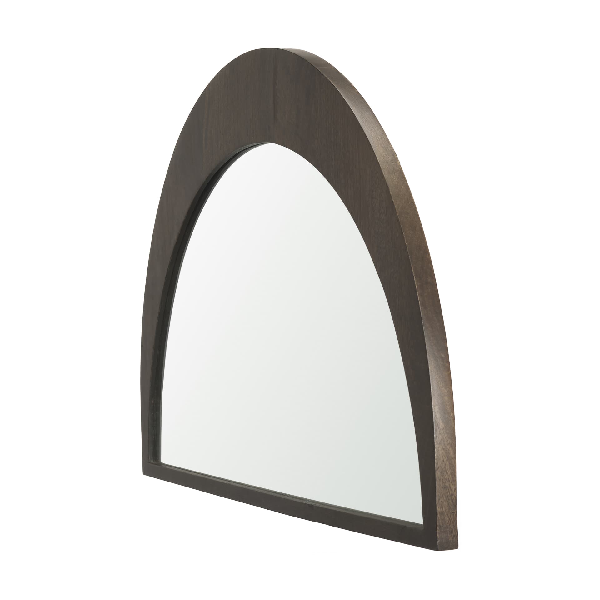 Celeste Dark Brown Wood Small Mirror — product photograph
