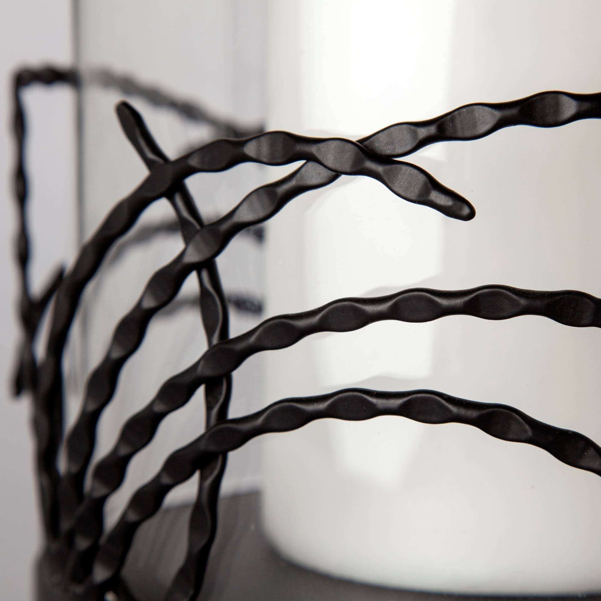 Cutlass I Set of Two Black Metal Base Table Candle Holders — product photograph