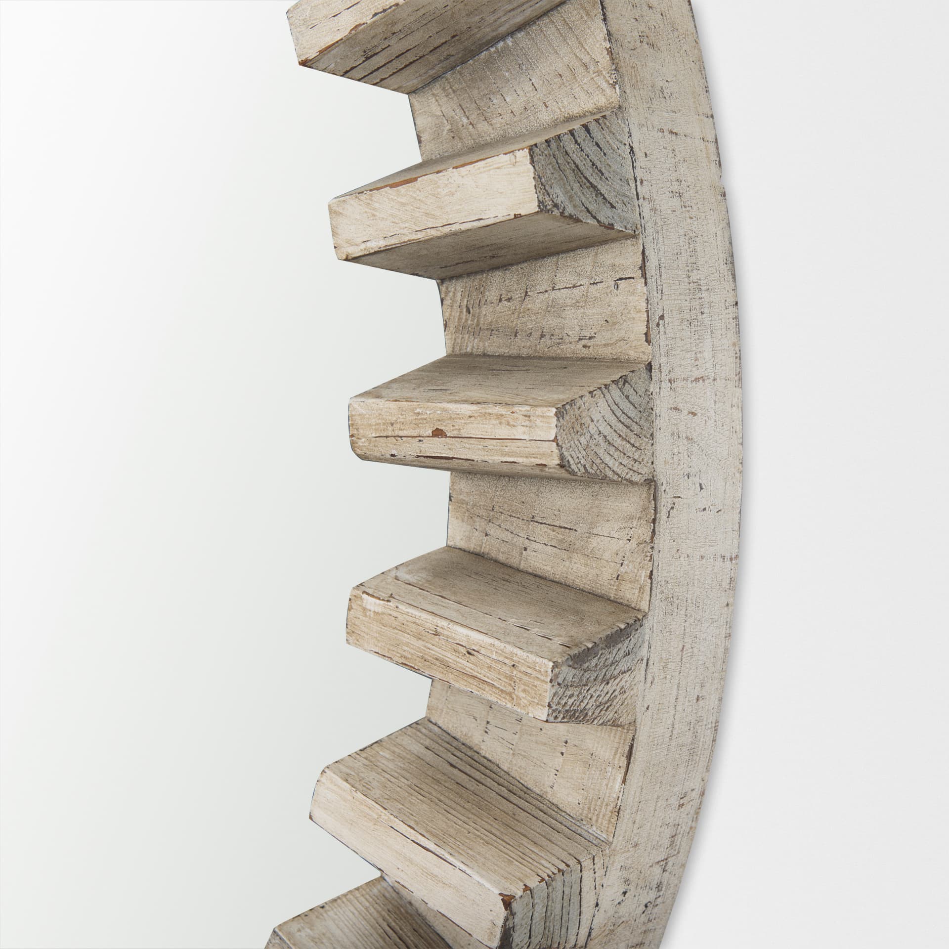 Sprocket Mirror 35" Round Natural Brown Wood Frame Mirror — product photograph