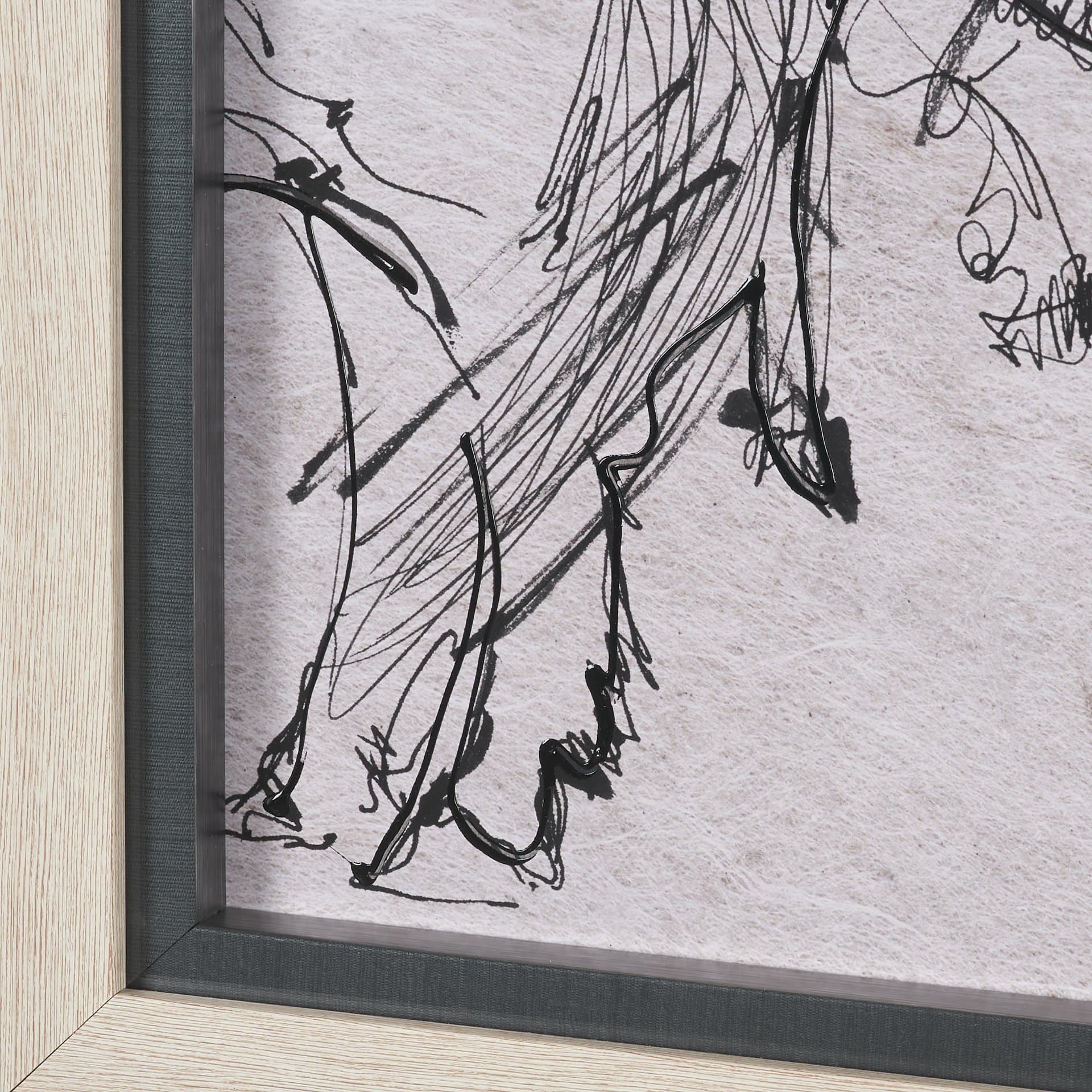 Pony Sketches I by Mercana Studio Hand-Embellished Framed Artwork Matted under Glass — product photograph