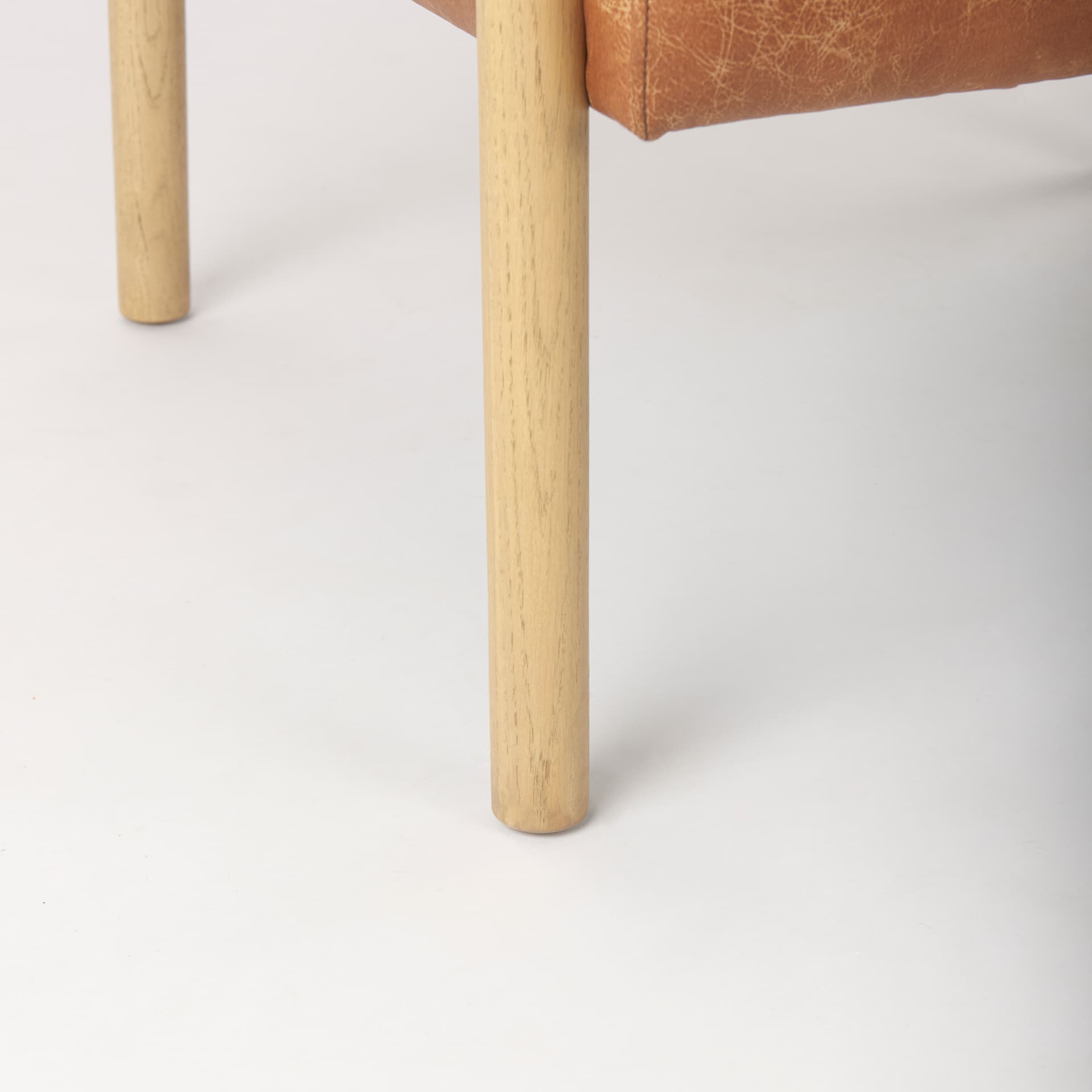 Ashton Brown Vegan Leather w/ Light Wood Accent Chair — product photograph
