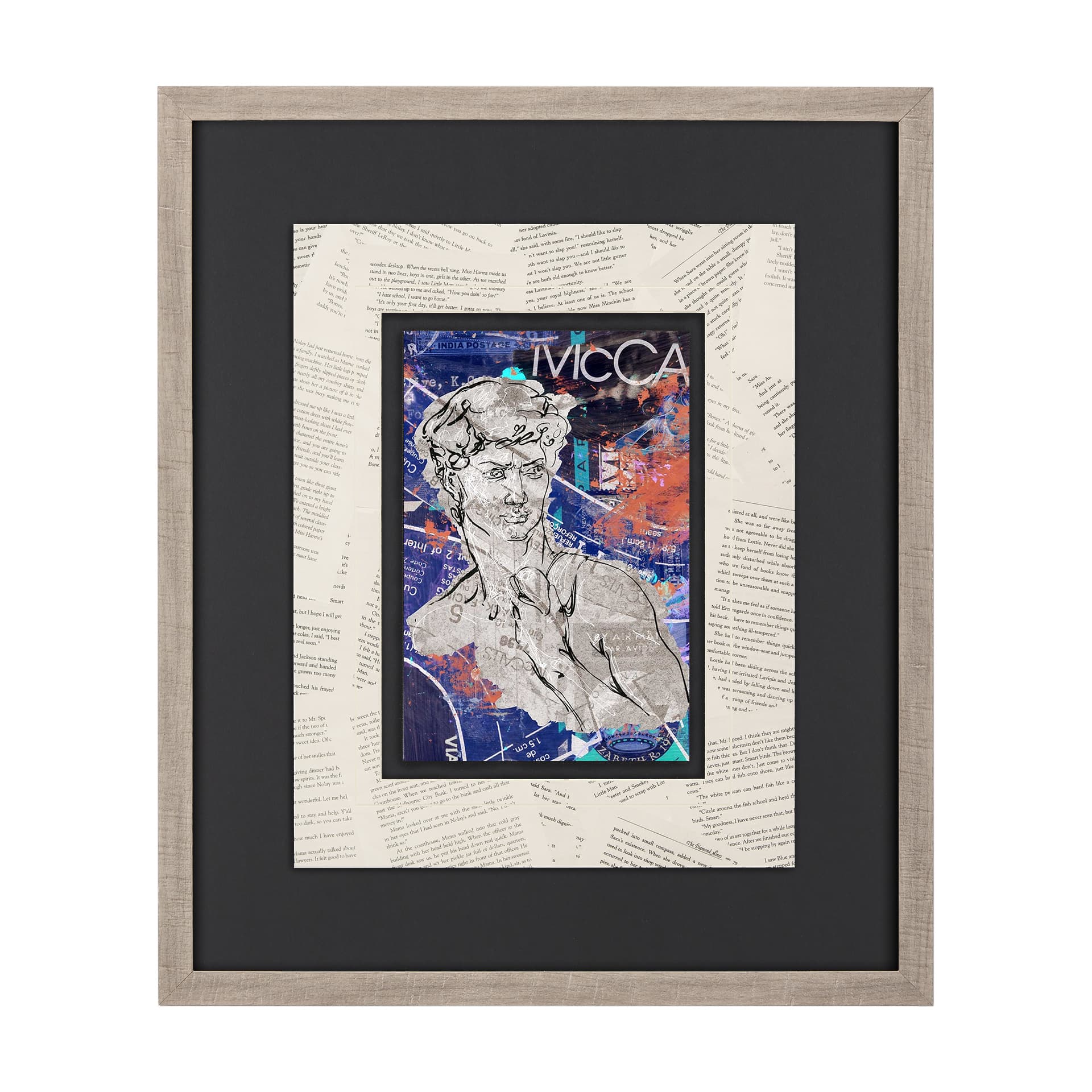 Graffiti sculpture III by Mercana Studio Hand Embellished Framed Art Print Matted under Glass — product photograph