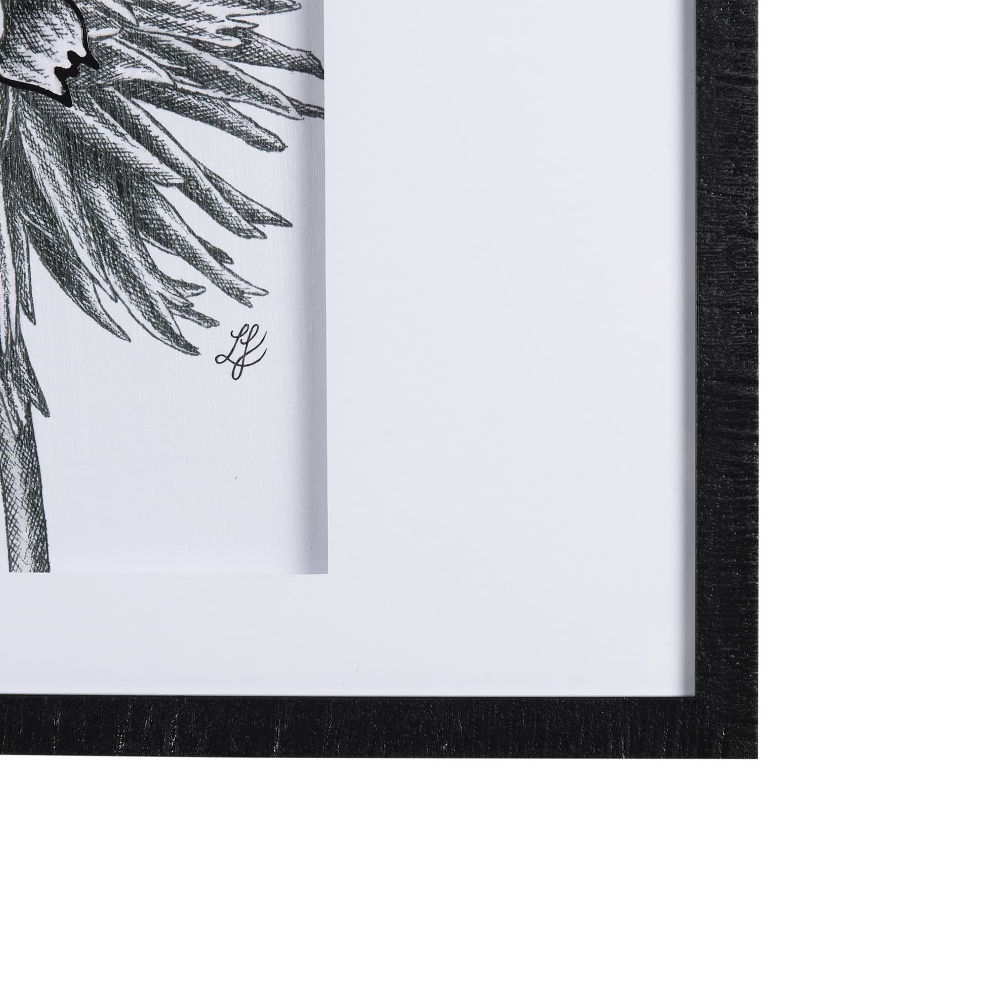 Dahlia Study - Detail by Mercana Studio Hand Embellished Textured Framed Art Photo Matted under Glas — product photograph