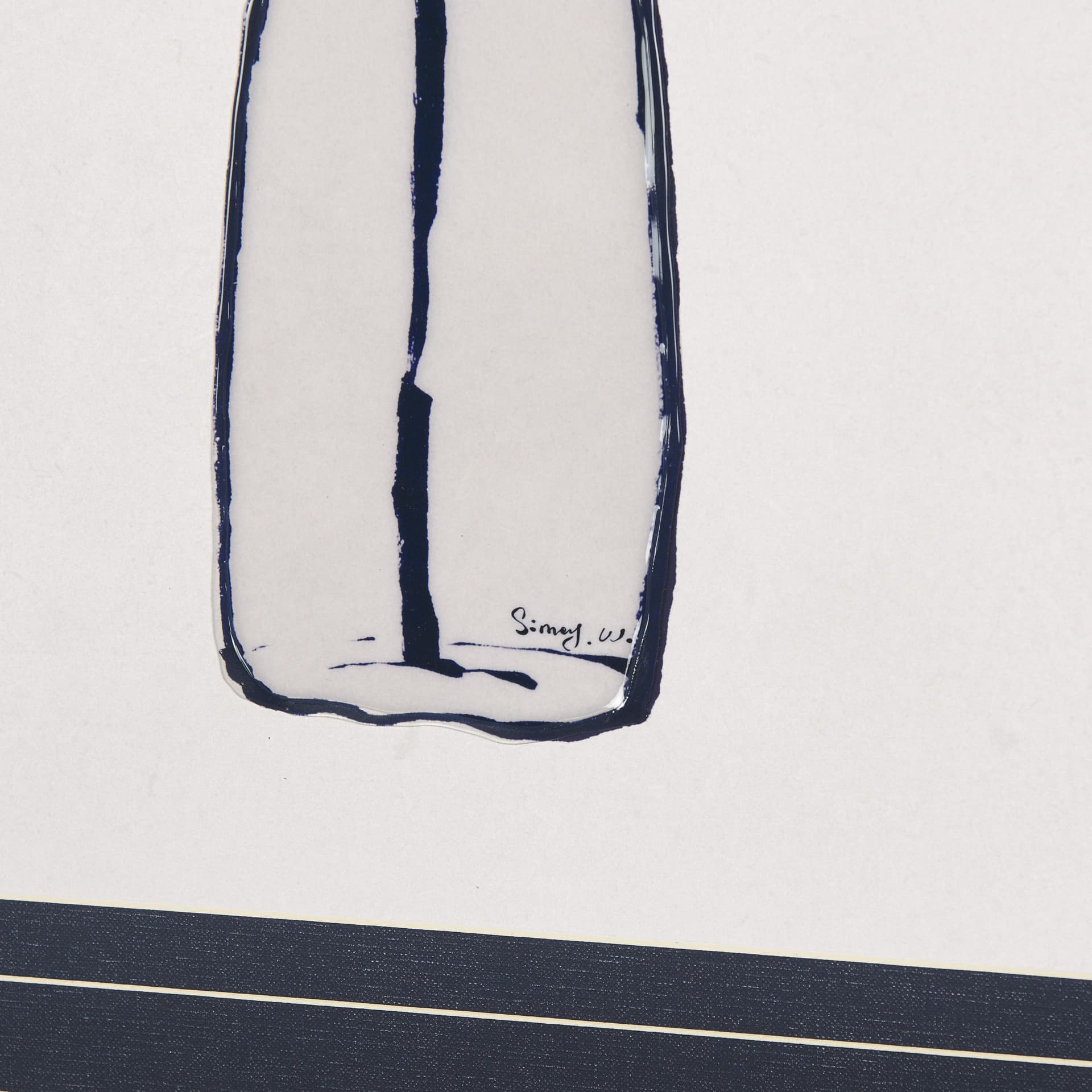 Sapphire Vase II by Mercana Studio a Hand Embellished Textured Framed Art Print Matted under Glass — product photograph