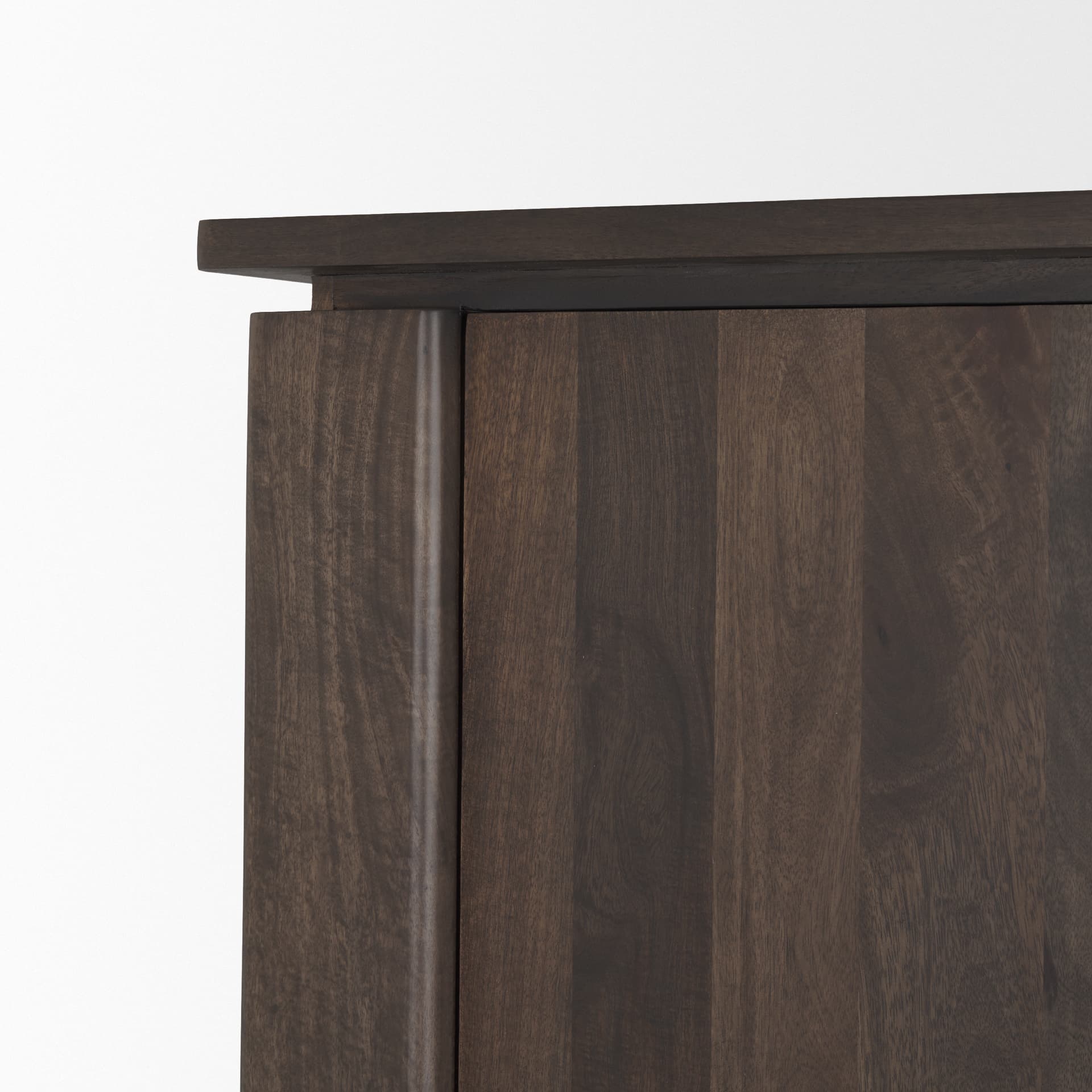 Wallen Solid Dark Brown Wood Curio Cabinet — product photograph