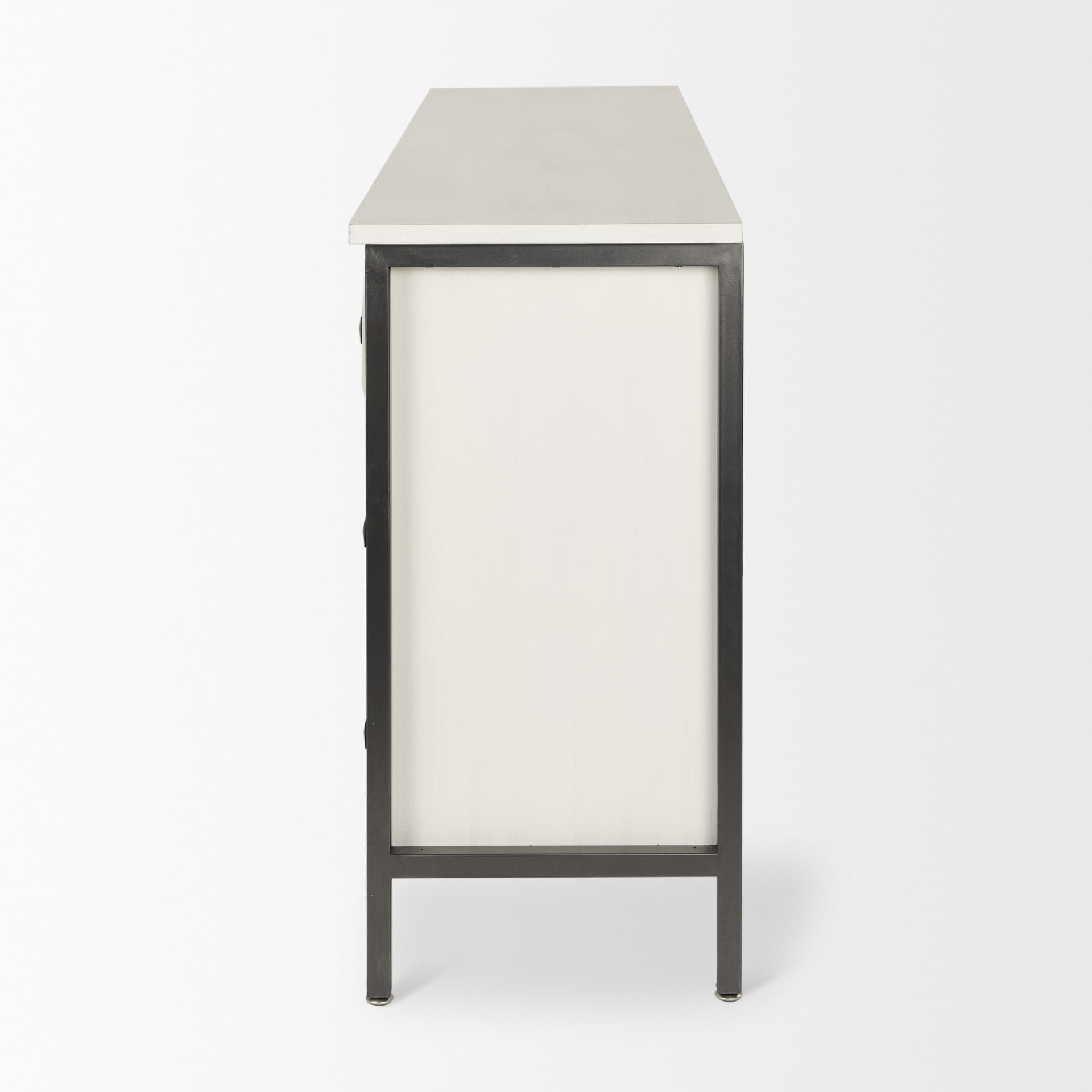 Savannah White Fir Veneer w/ Gray Metal 6-Drawer Sideboard — product photograph