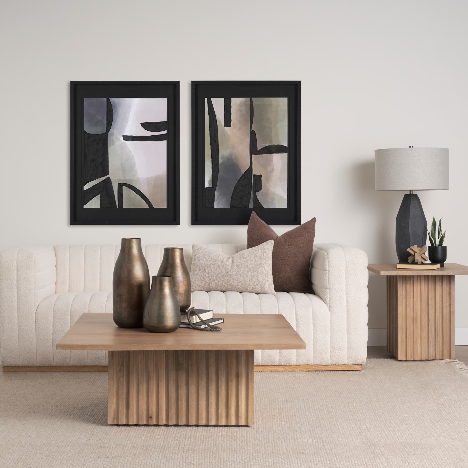 Shape Shift - Divide by Mercana Studio Hand Embellished Textured Framed Art Print Matted under Glass — in a styled room