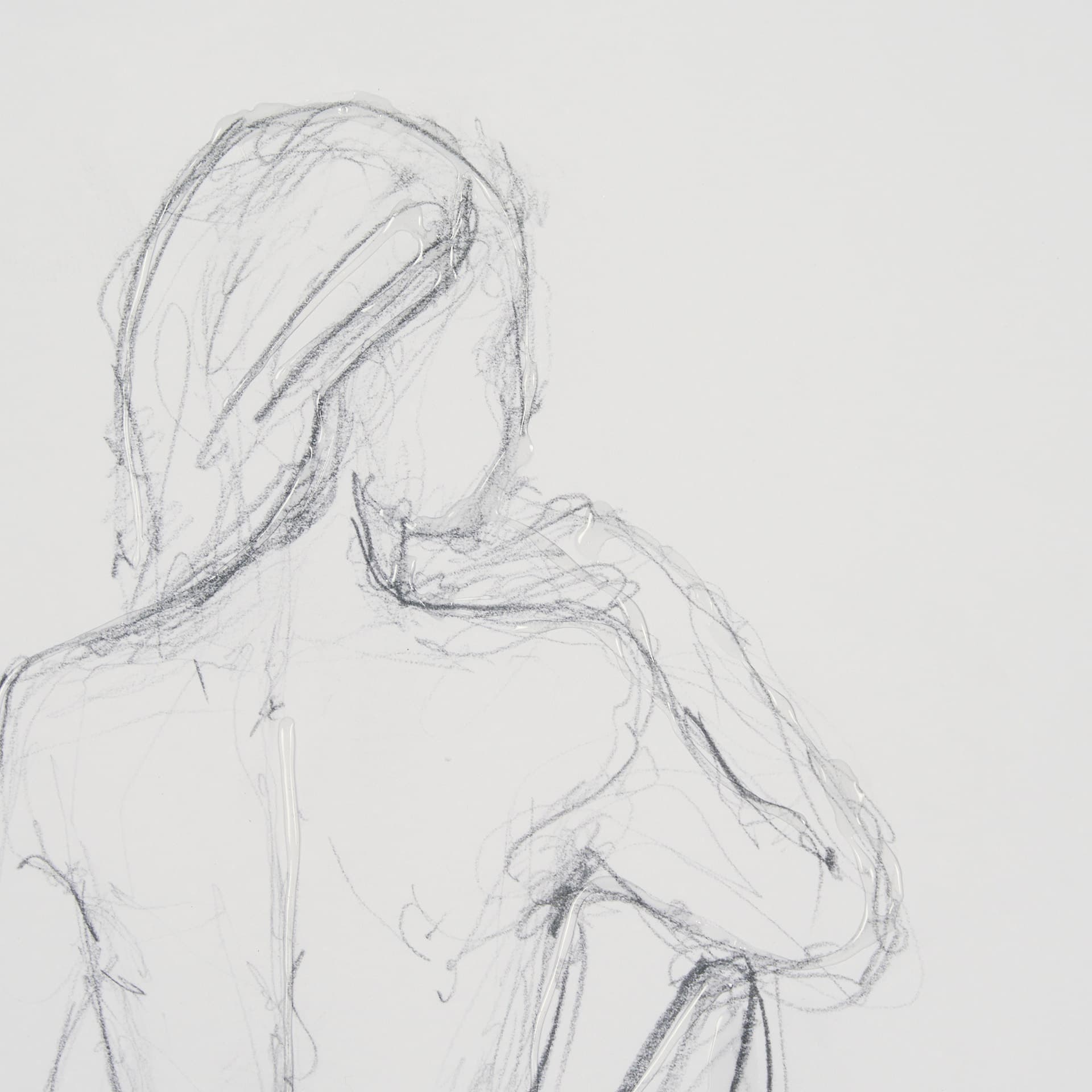 Sitting Model I by Mercana Studio a Hand Embellished Framed Art Print Matted under Glass — product photograph